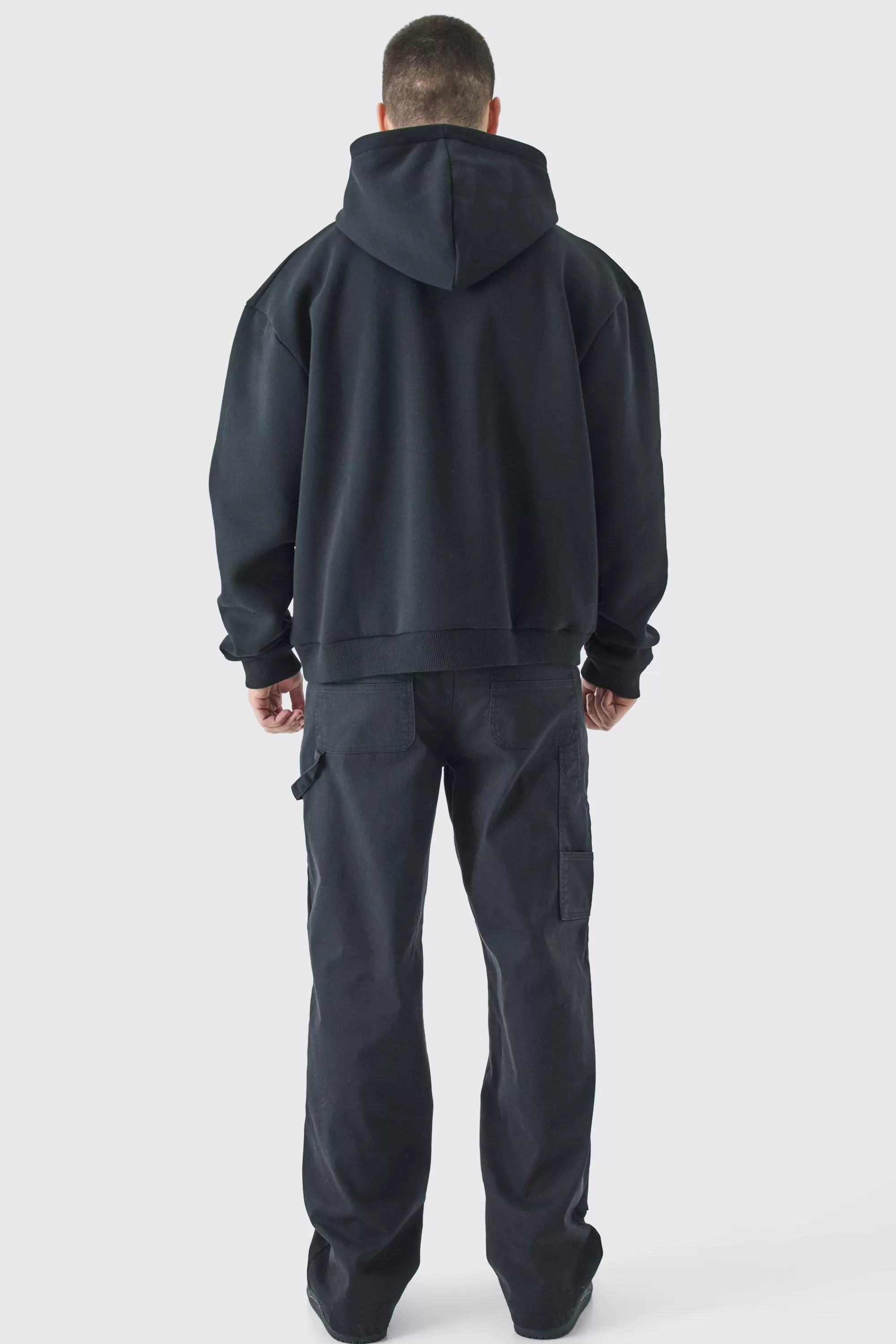 boohooMAN Tall Oversized Boxy Skull Line Drawing Hoodie | UK