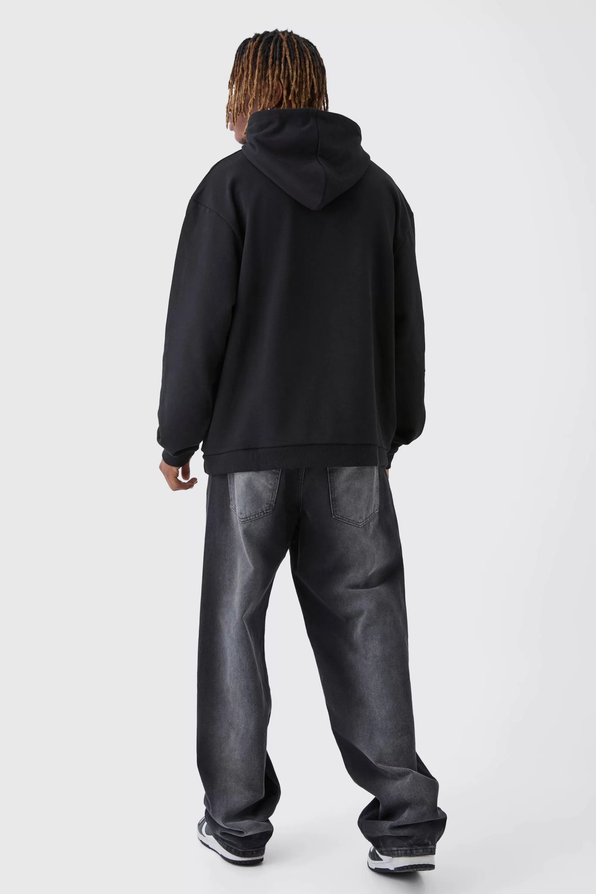 boohooMAN Tall Oversized Heavyweight Loopback Graphic Hoodie | UK