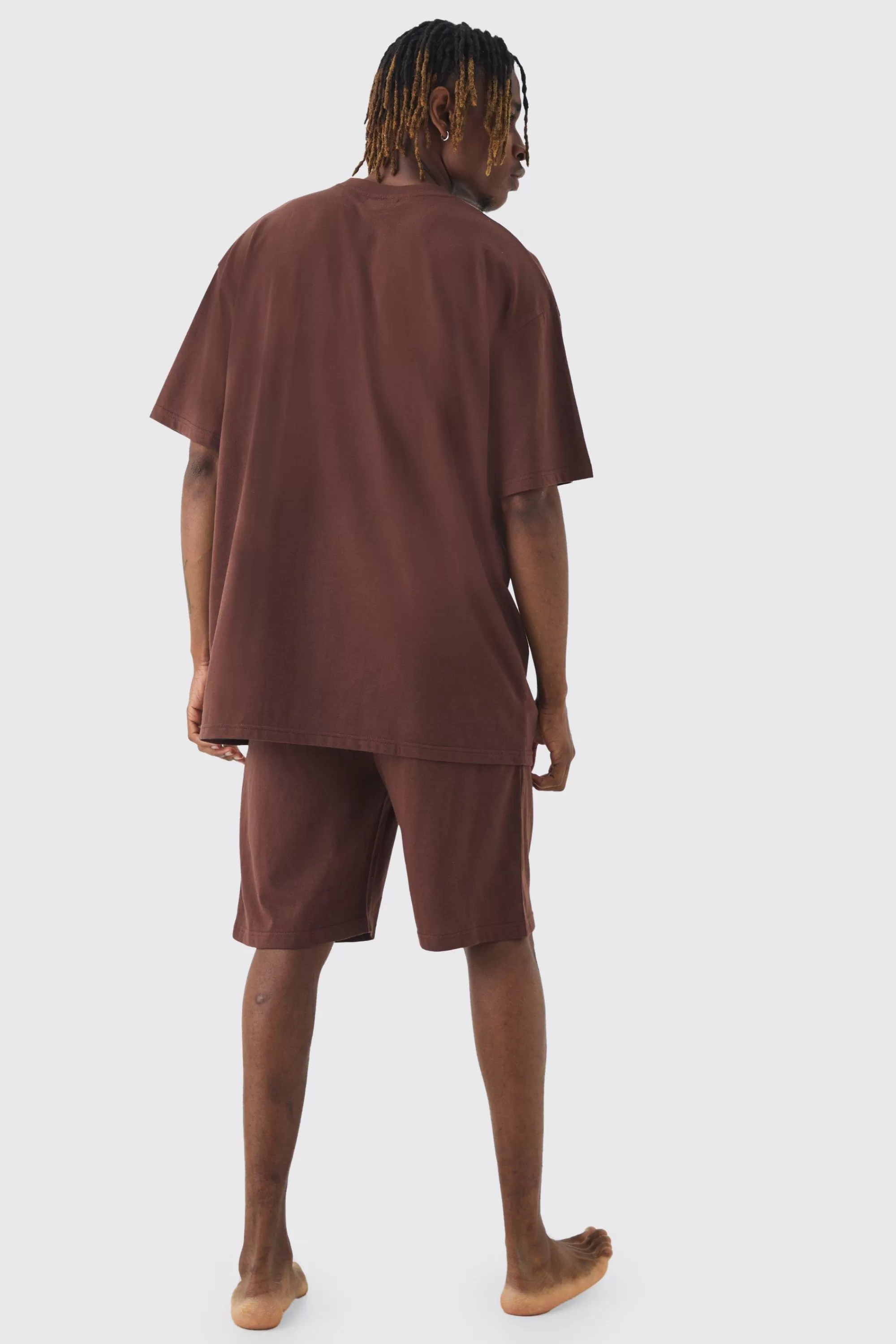 boohooMAN Tall Oversized Lounge Short Set In | UK