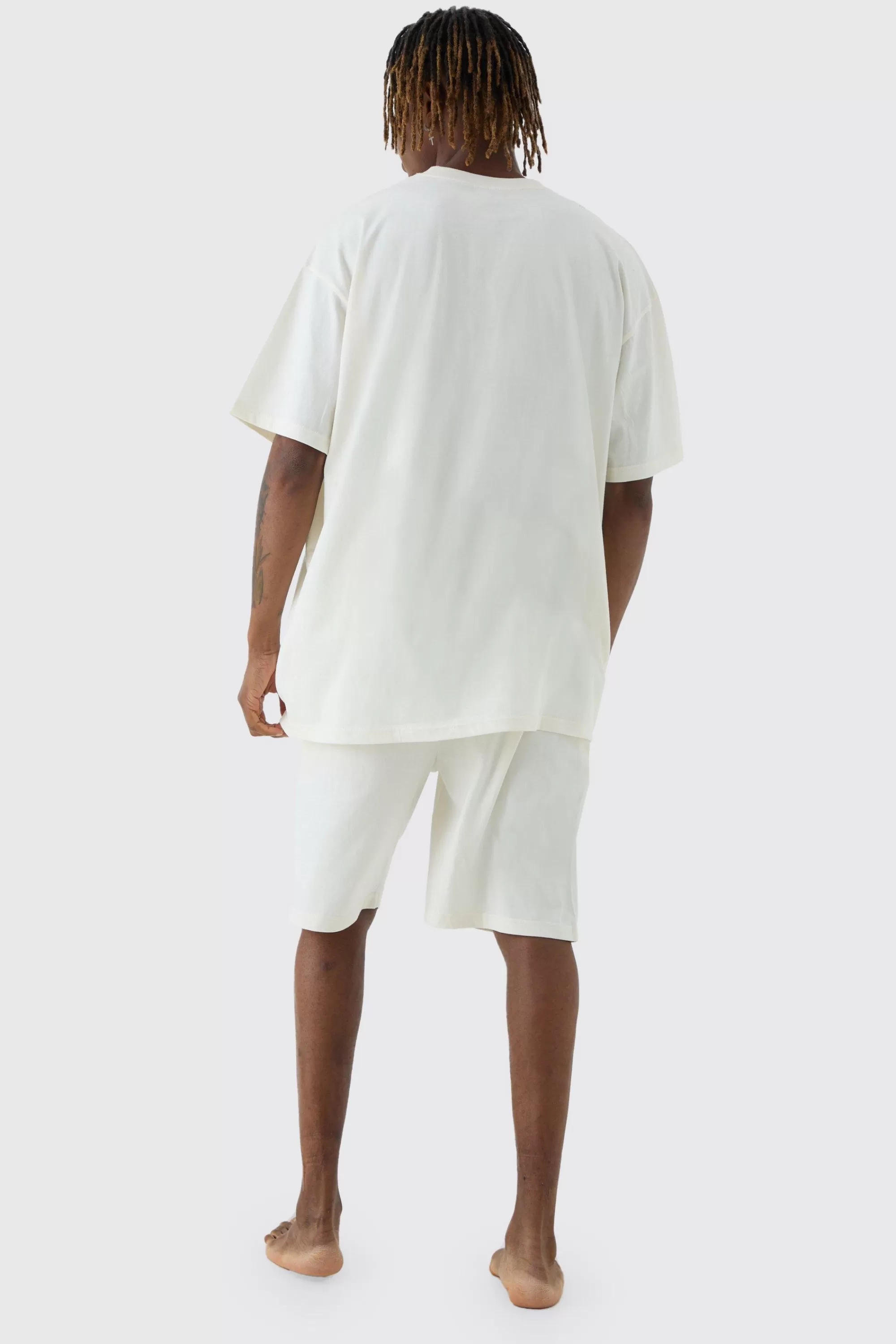 boohooMAN Tall Oversized Lounge Short Set In | UK