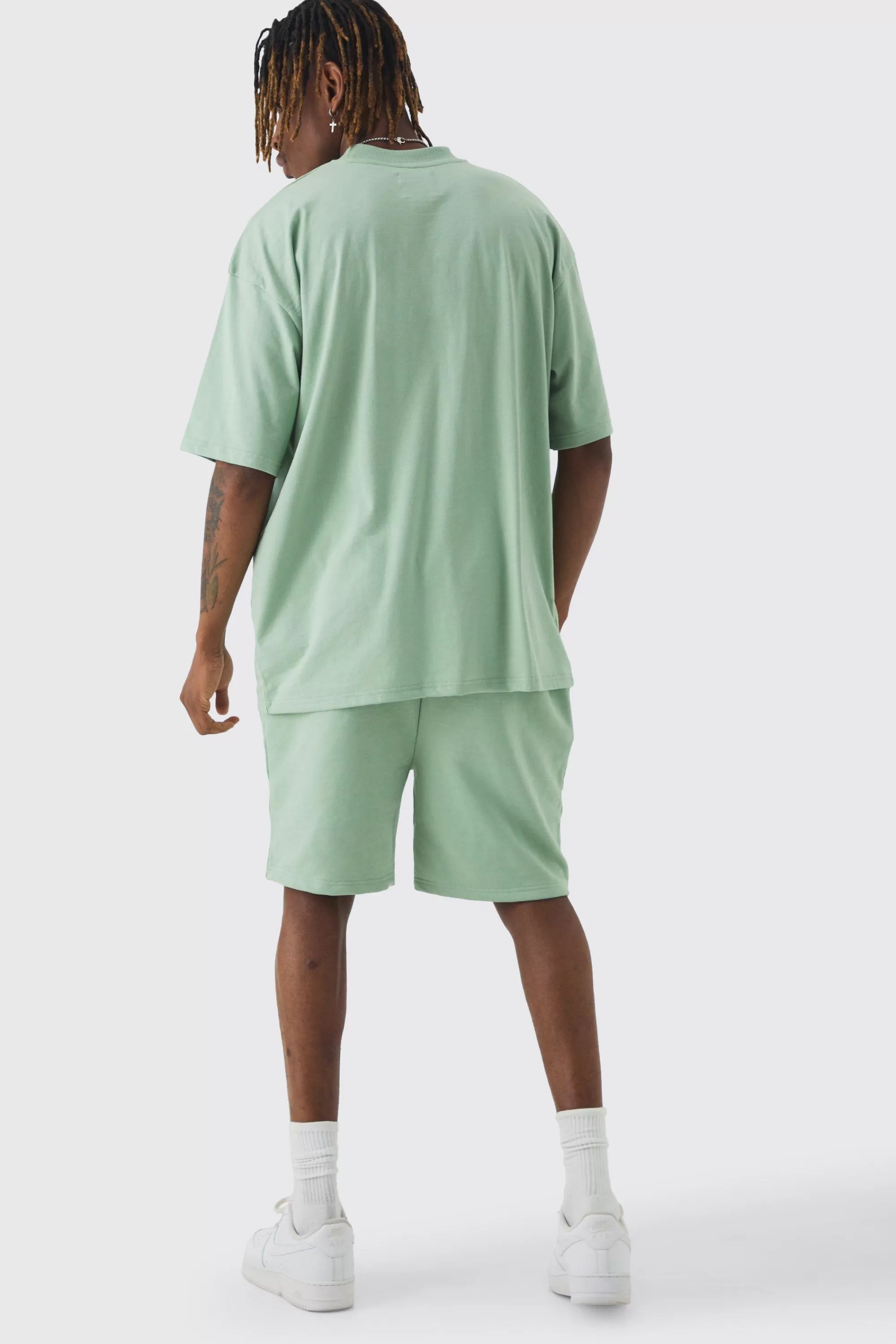 boohooMAN Tall Oversized T-shirt & Short Set | UK