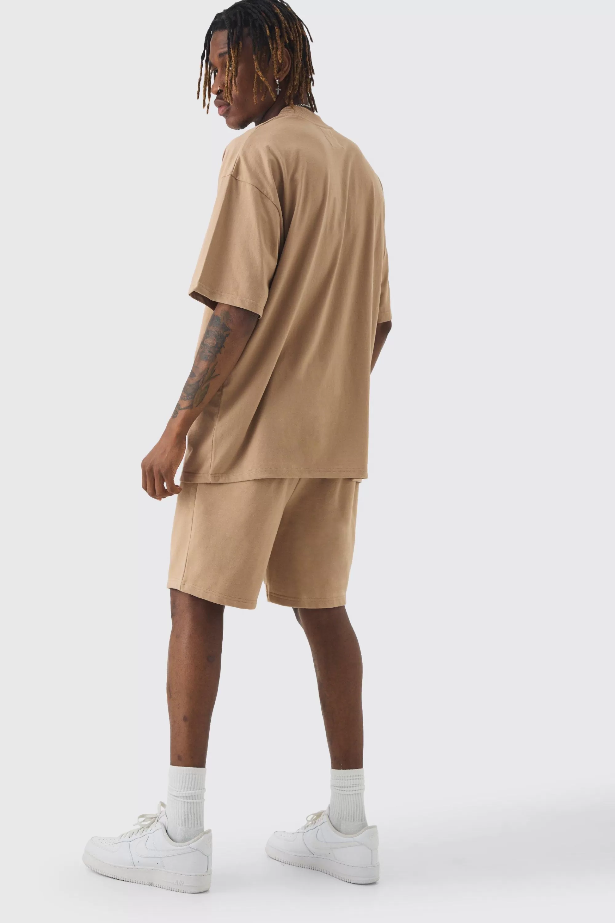 boohooMAN Tall Oversized T-shirt & Short Set | UK