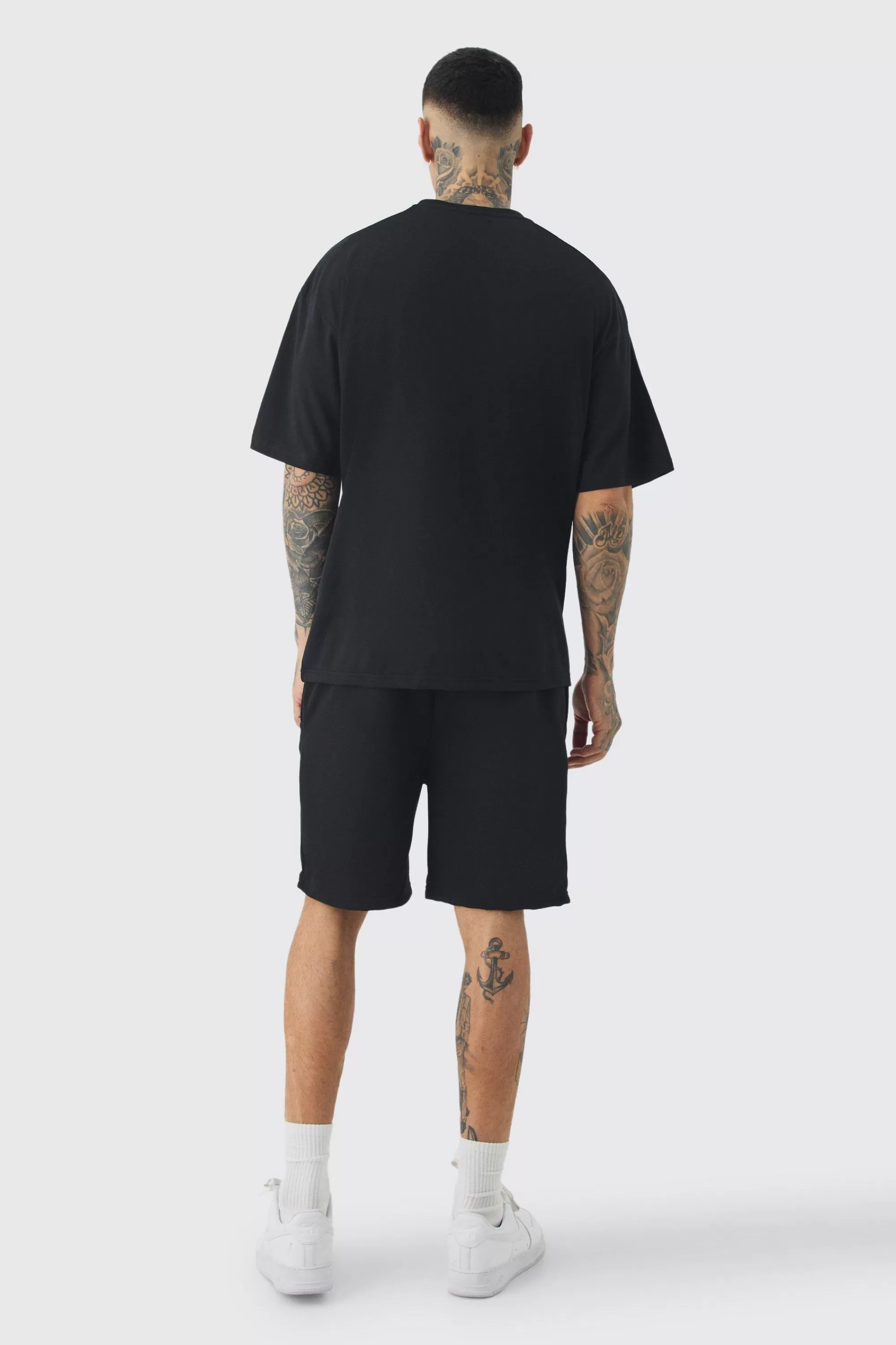 boohooMAN Tall Oversized T-Shirt & Short Set | UK