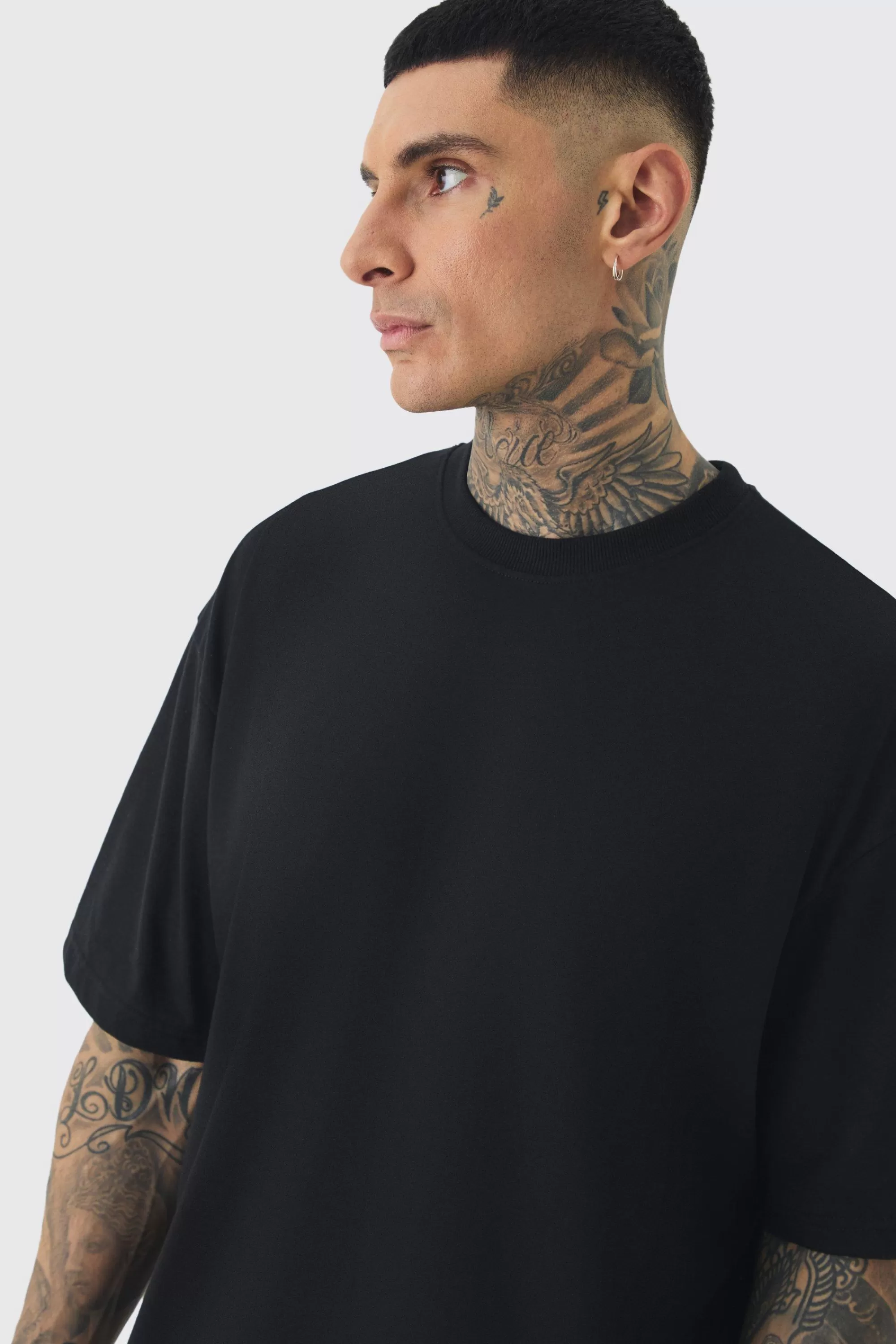 boohooMAN Tall Oversized T-Shirt & Short Set | UK