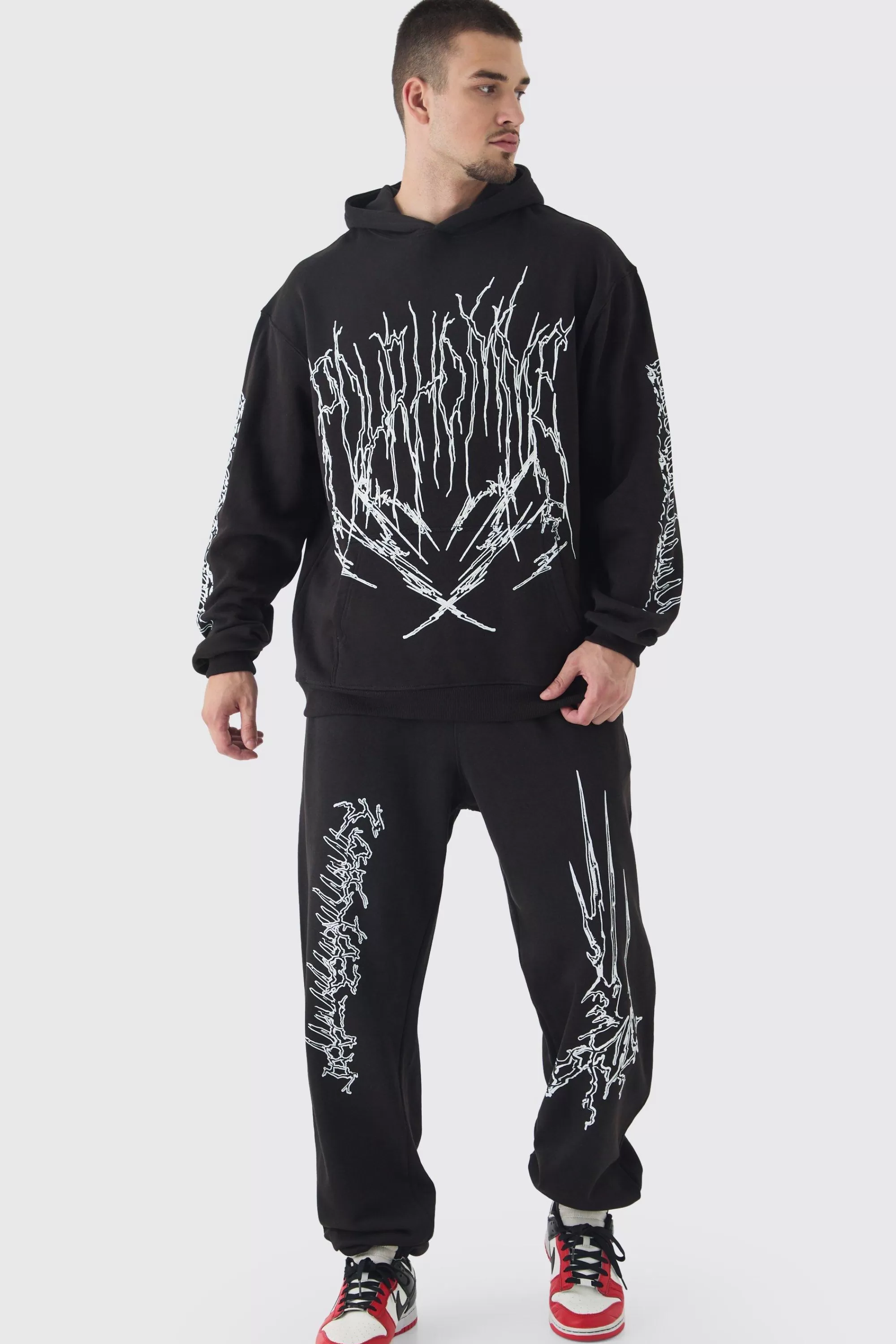 boohooMAN Tall Pour Homme Cross Oversized Tracksuit In | UK