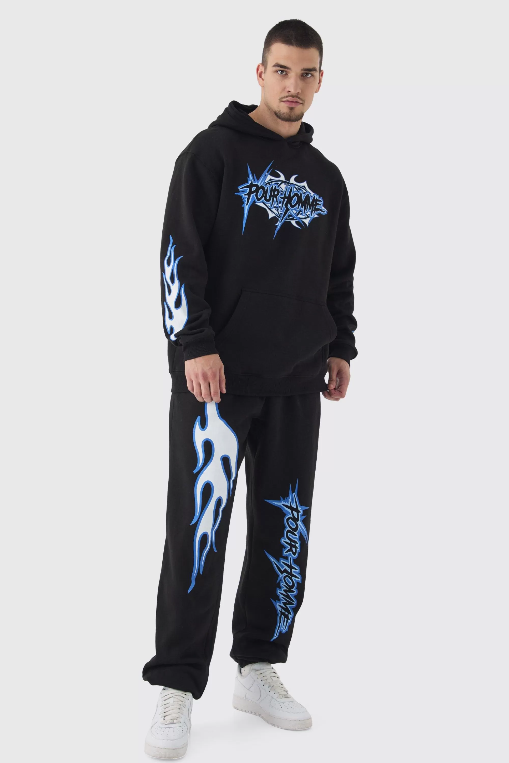 boohooMAN Tall Pour Homme Print Oversized Tracksuit In | UK