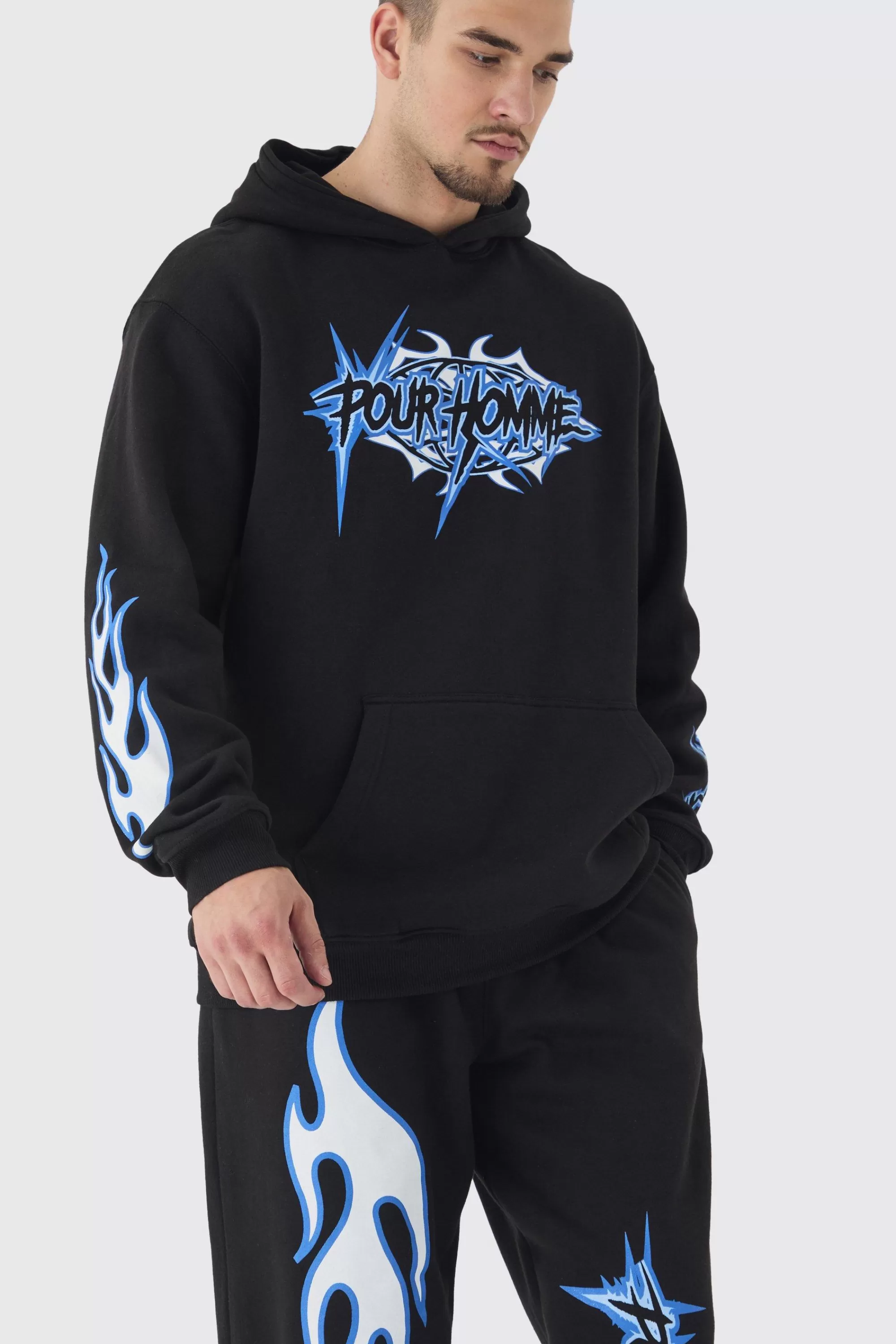 boohooMAN Tall Pour Homme Print Oversized Tracksuit In | UK