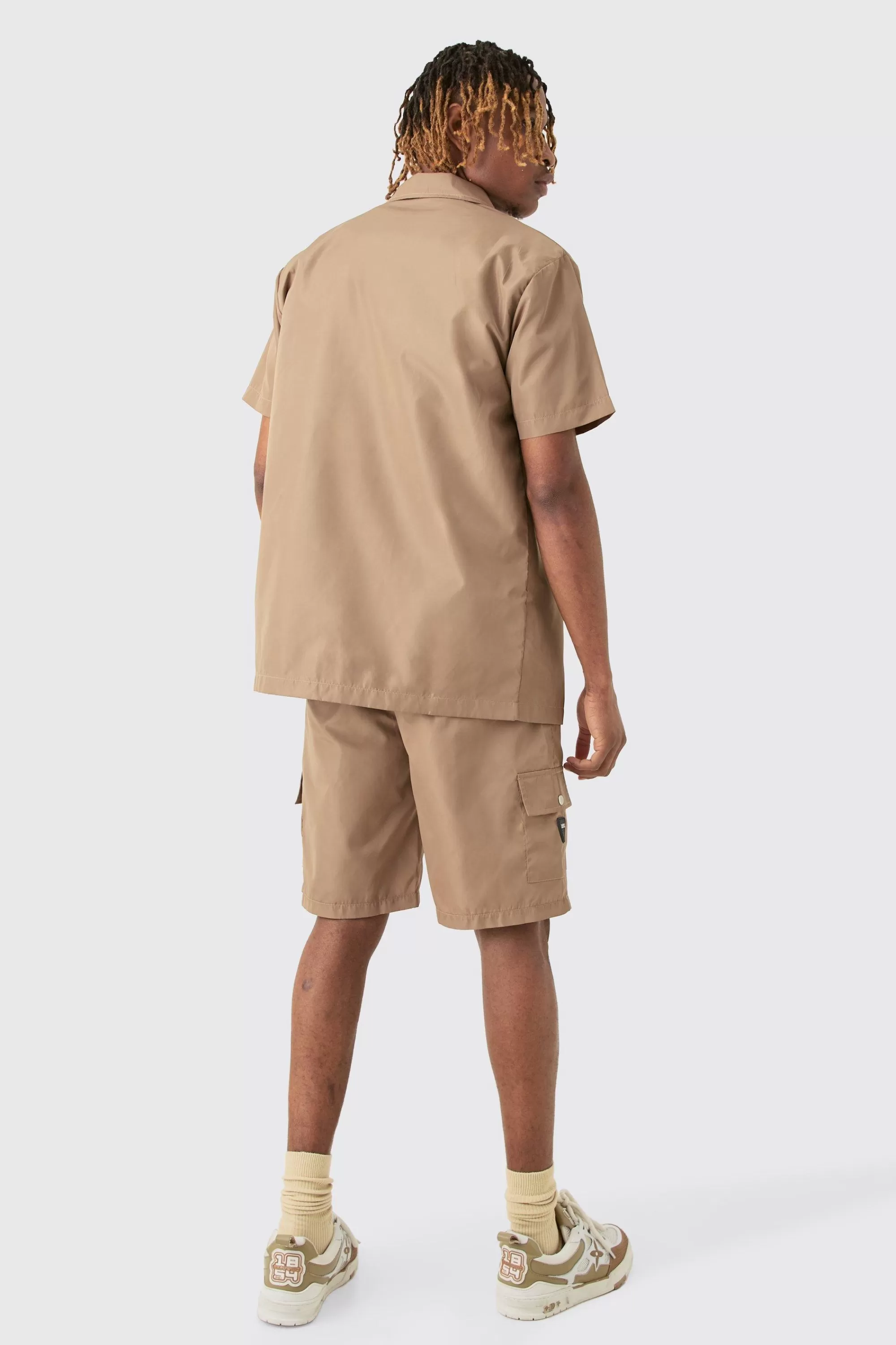 boohooMAN Tall Regular Patch Pocket Nylon Man Overshirt | UK