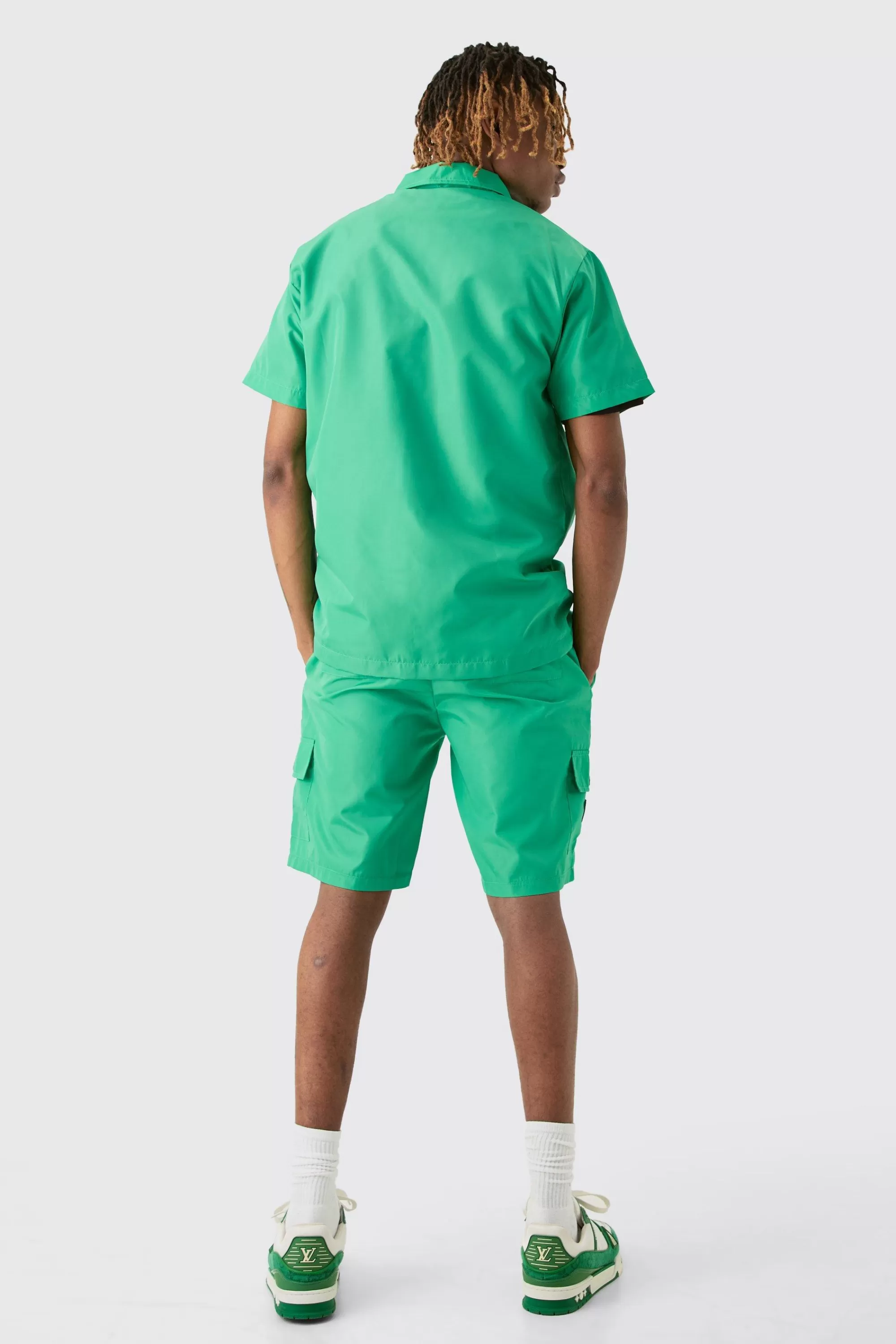 boohooMAN Tall Regular Patch Pocket Nylon Man Overshirt | UK