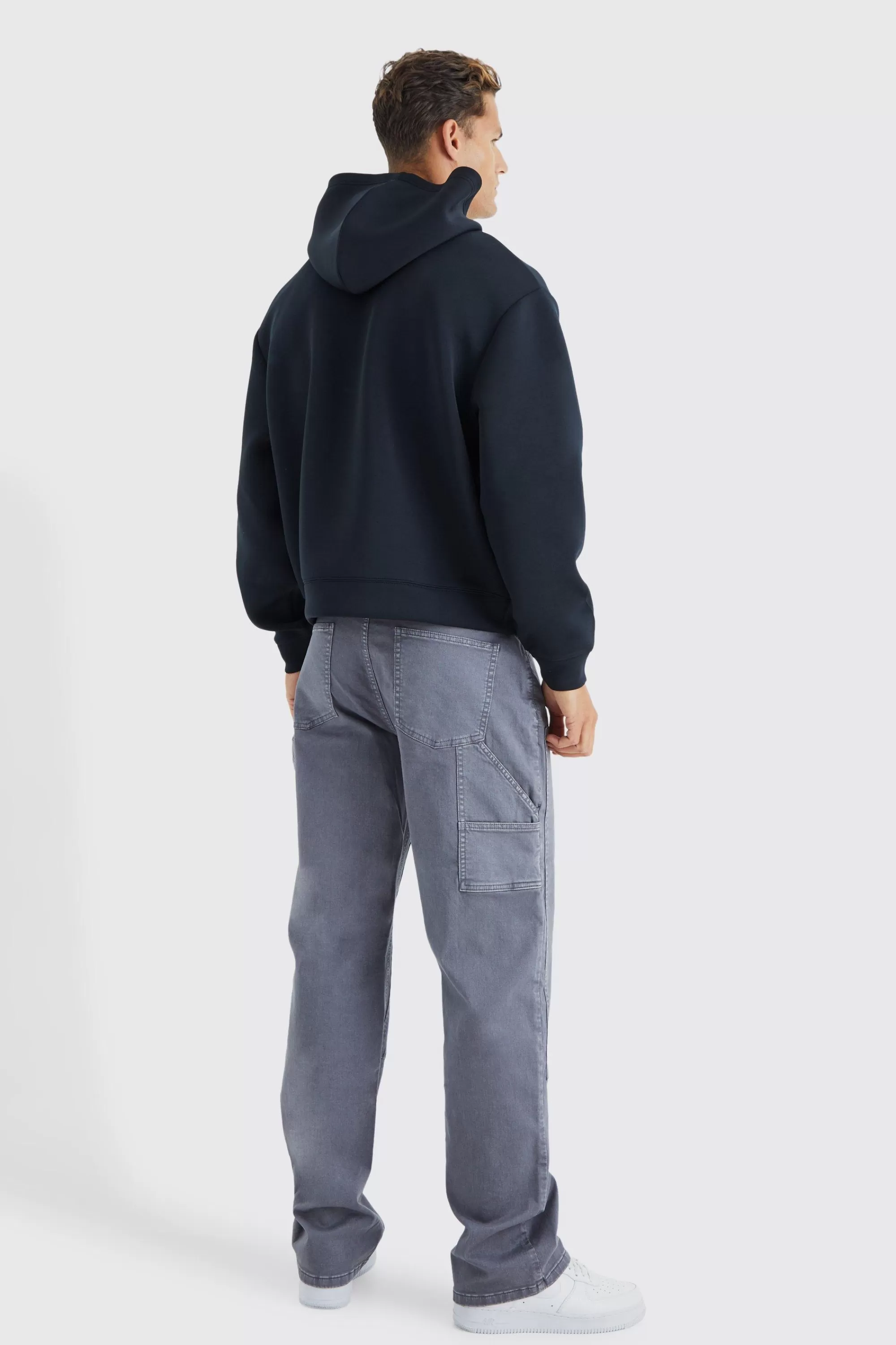 boohooMAN Tall Relaxed Overdye Carpenter Trouser | UK
