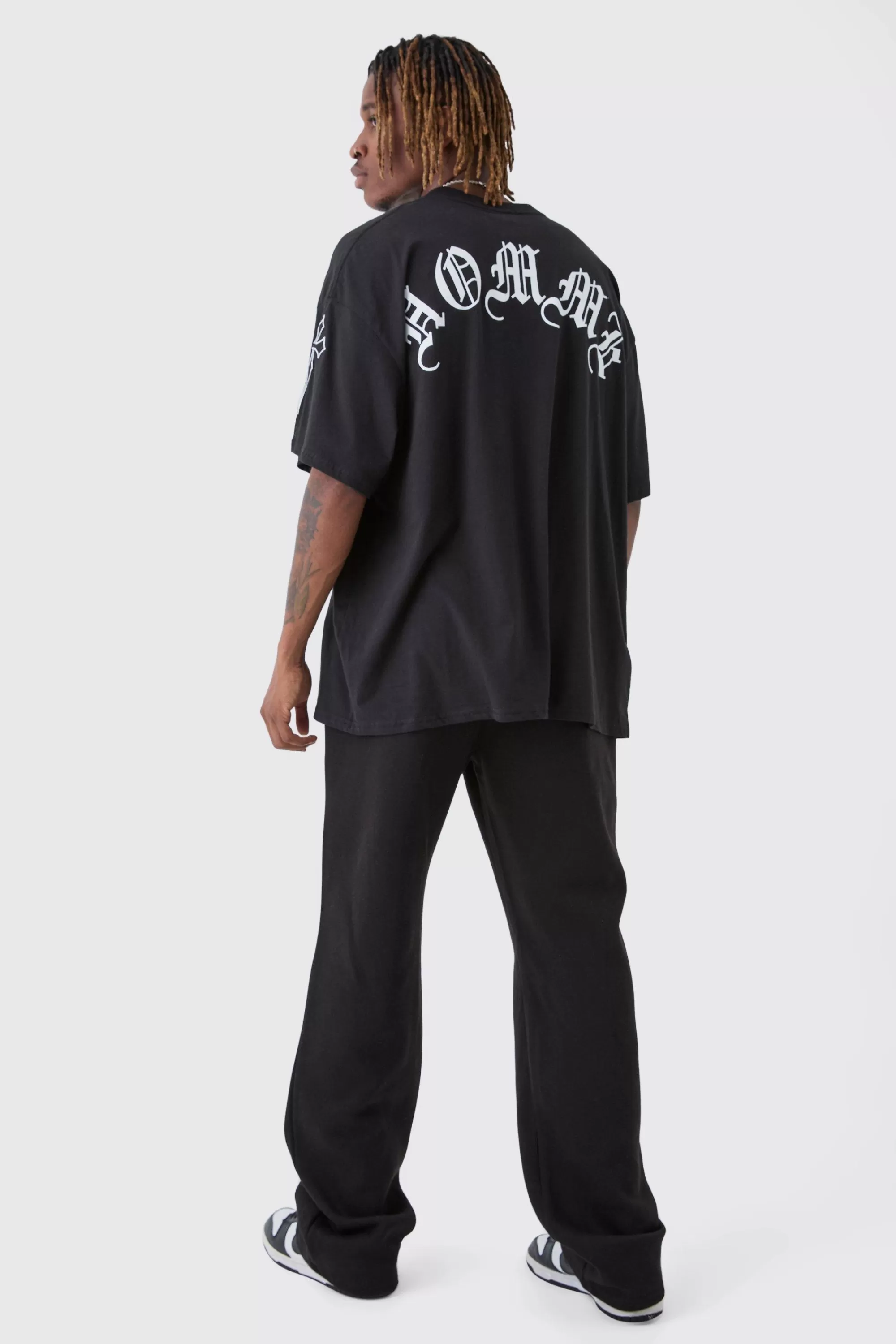 boohooMAN Tall Relaxed Pour Homme Puff Print Jogger | UK