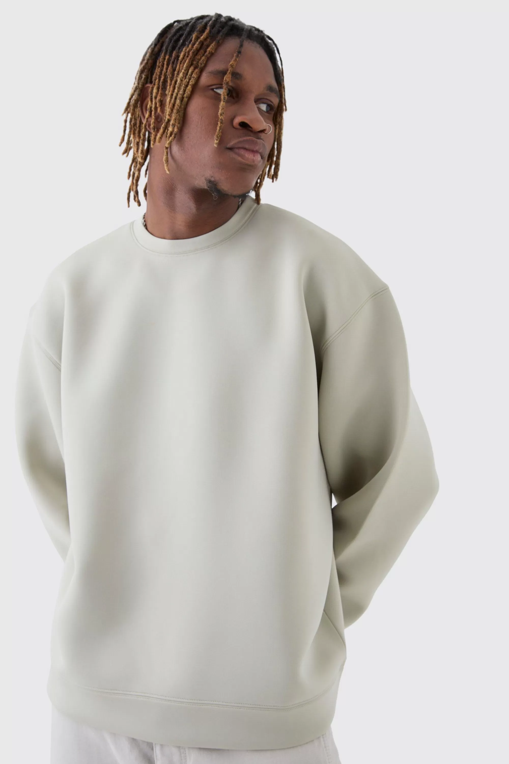 boohooMAN Tall Scuba Oversized Sweat | UK