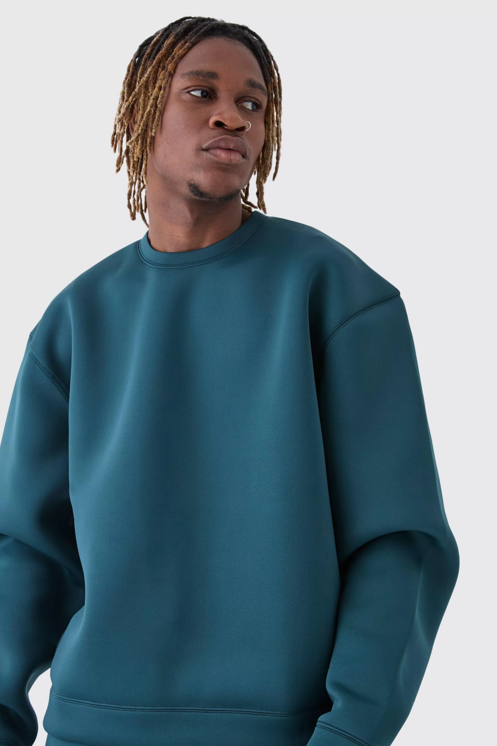 boohooMAN Tall Scuba Oversized Sweat | UK