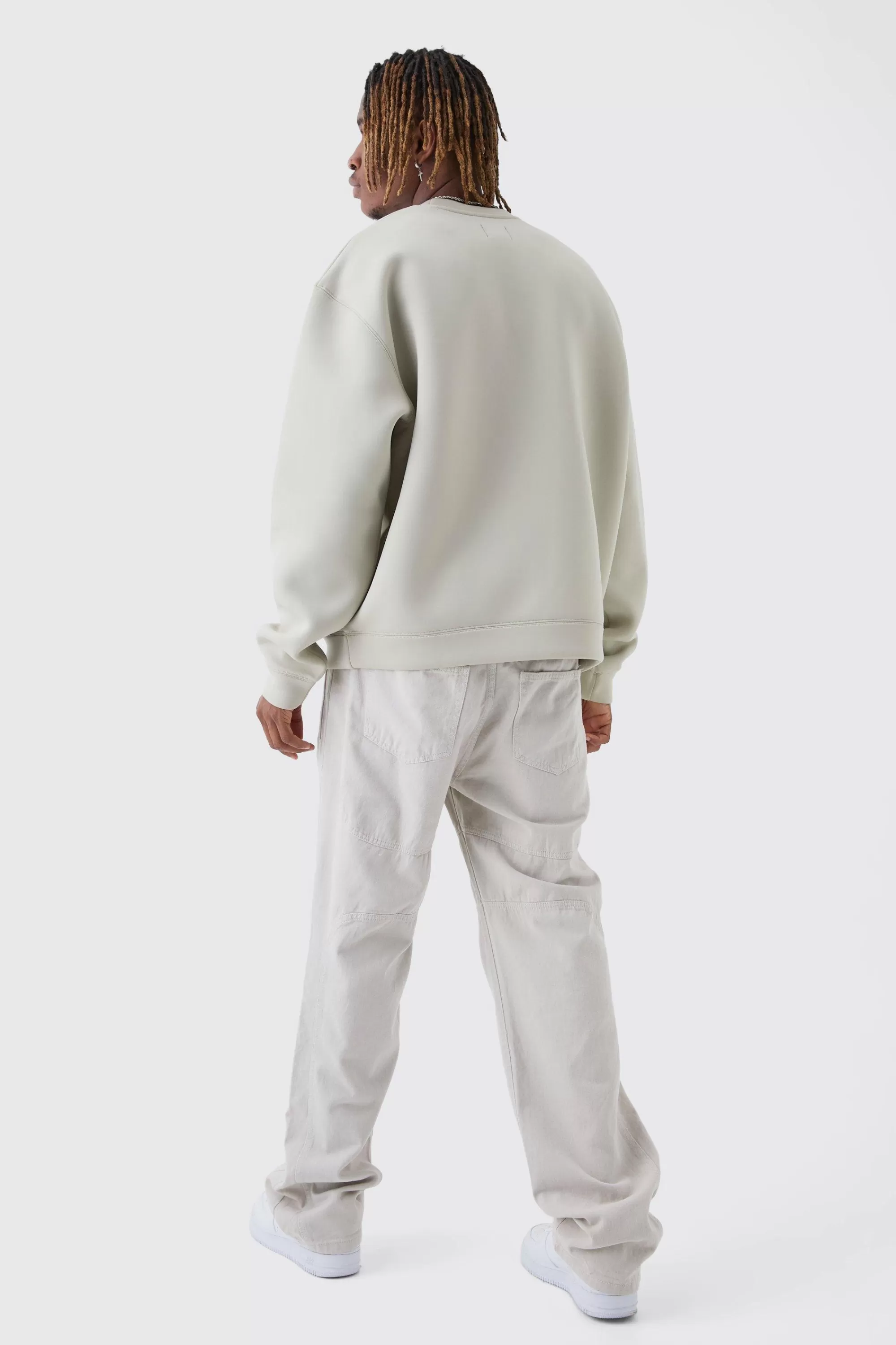 boohooMAN Tall Scuba Oversized Sweat | UK