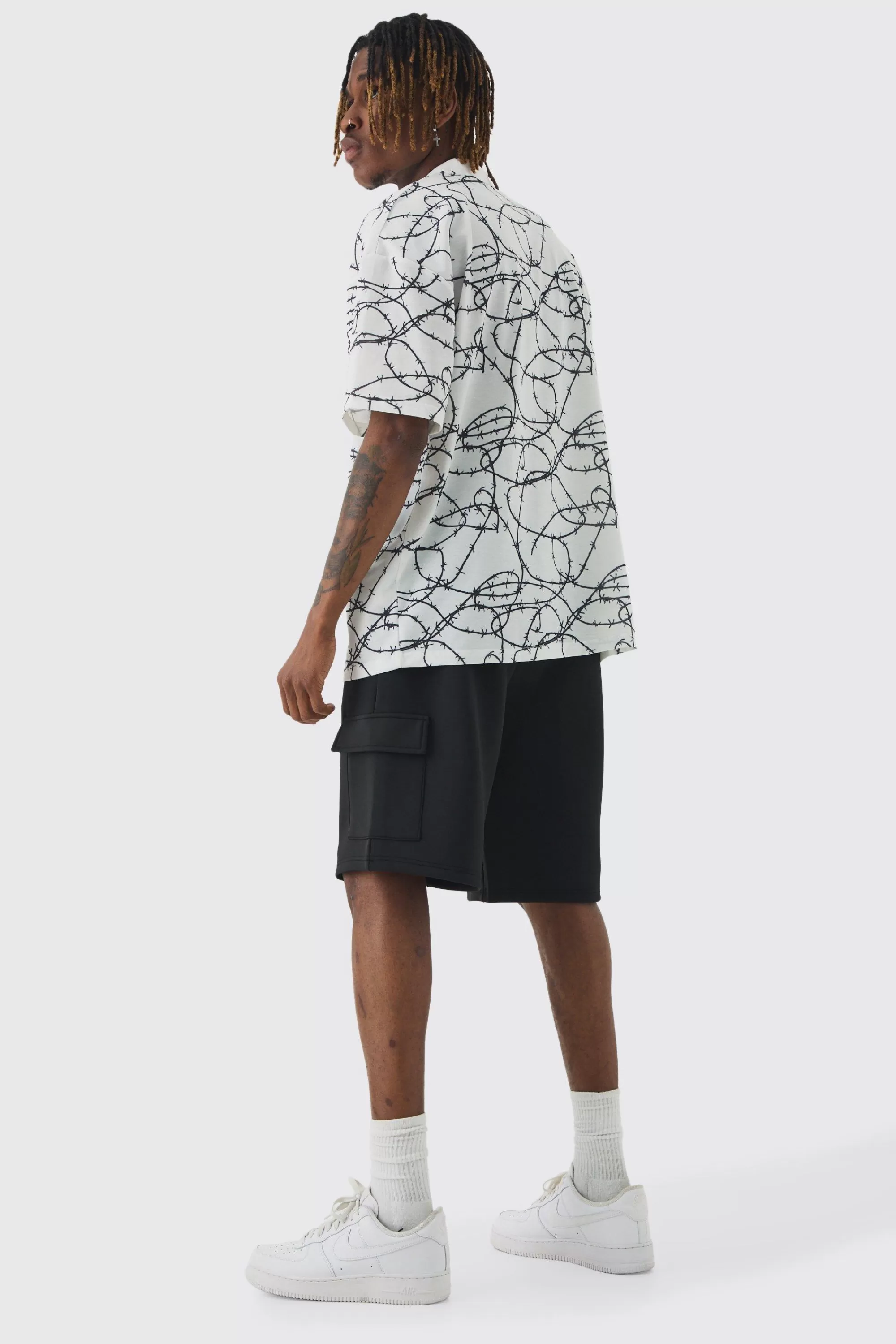 boohooMAN Tall Scuba Relaxed Cargo Shorts | UK