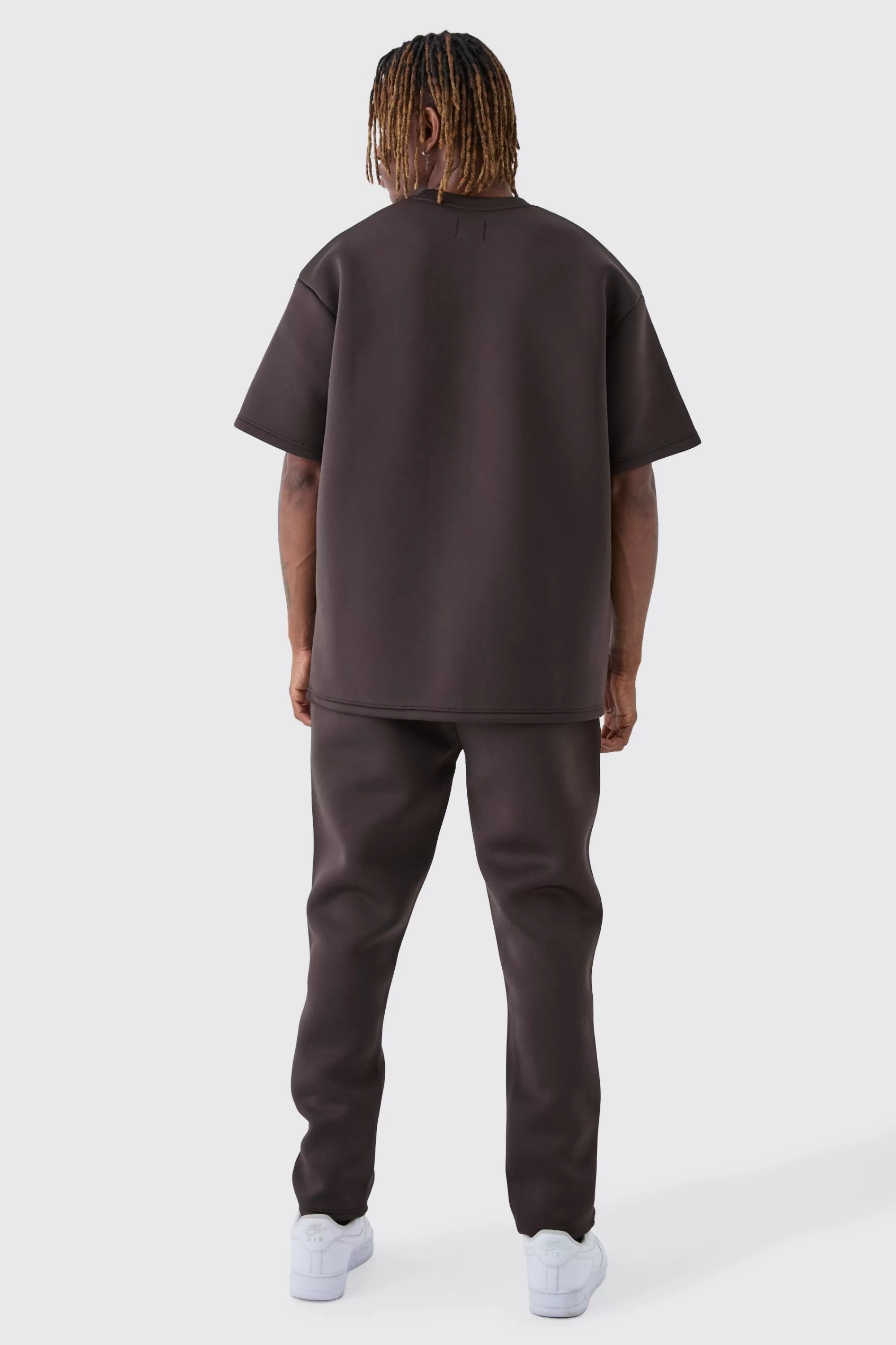 boohooMAN Tall Scuba Tapered Joggers | UK