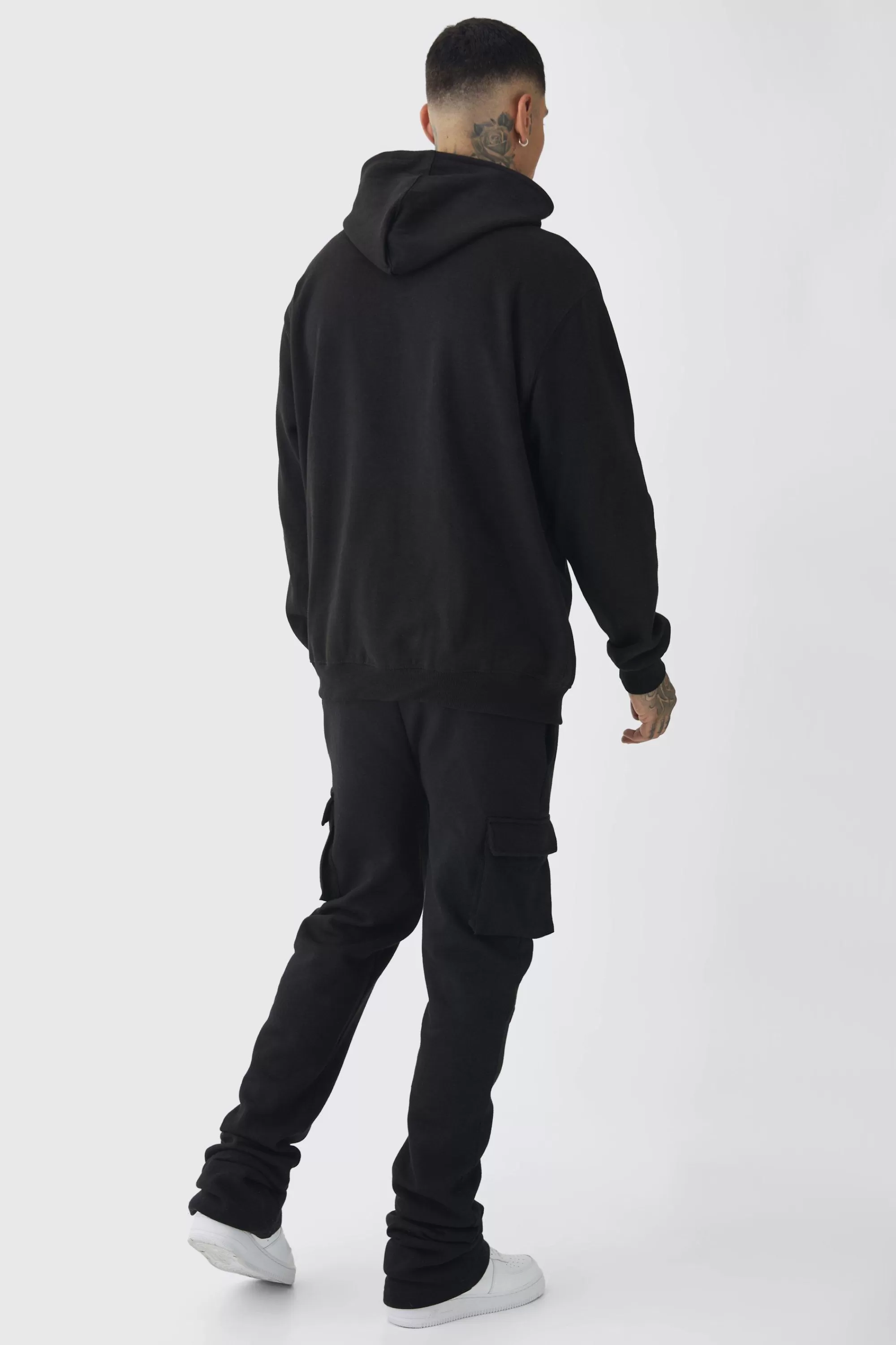 boohooMAN Tall Skinny Fit Extreme Stacked Woven Tab Cargo Jogger | UK