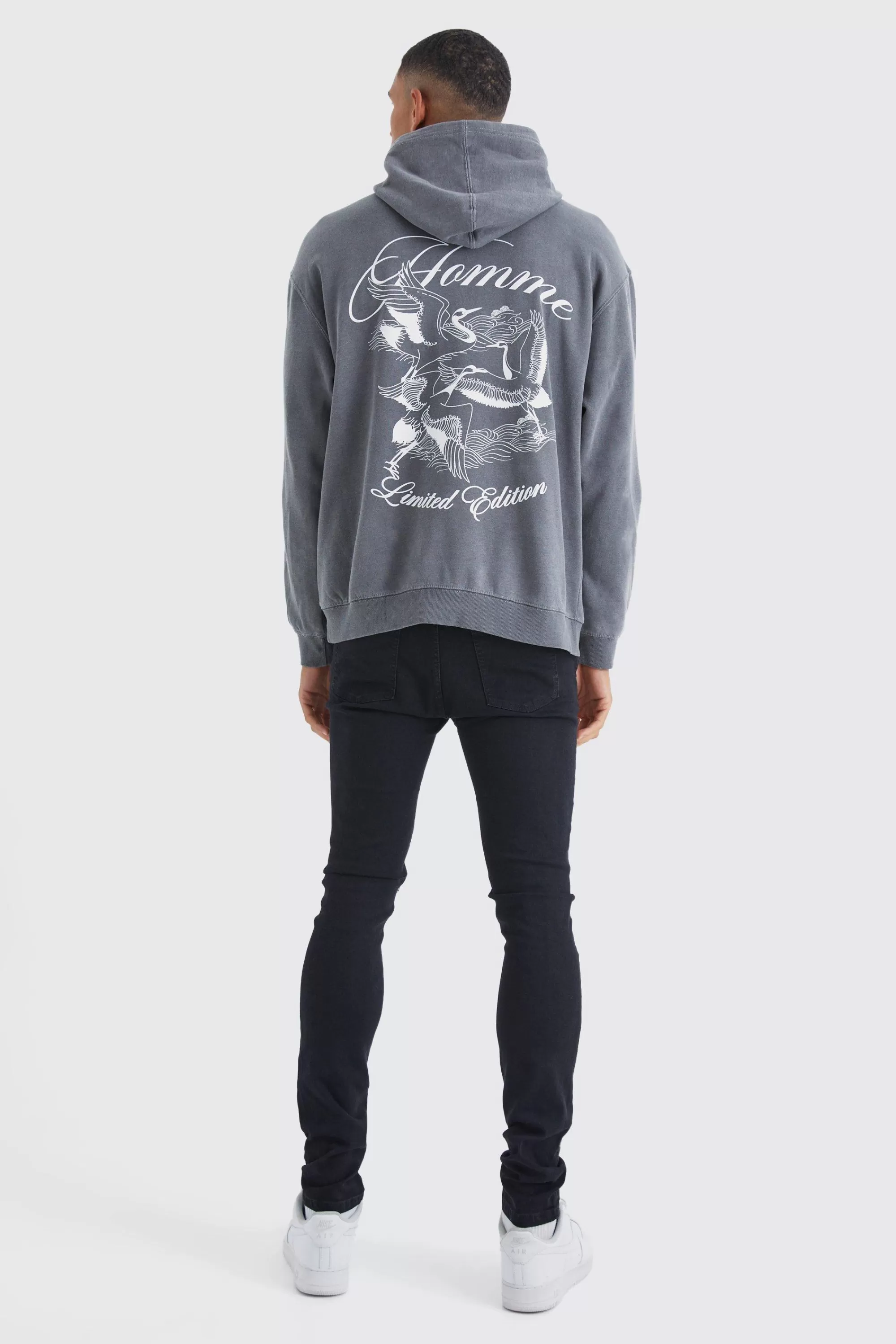 boohooMAN Tall Skinny Jeans With All Over Rips | UK