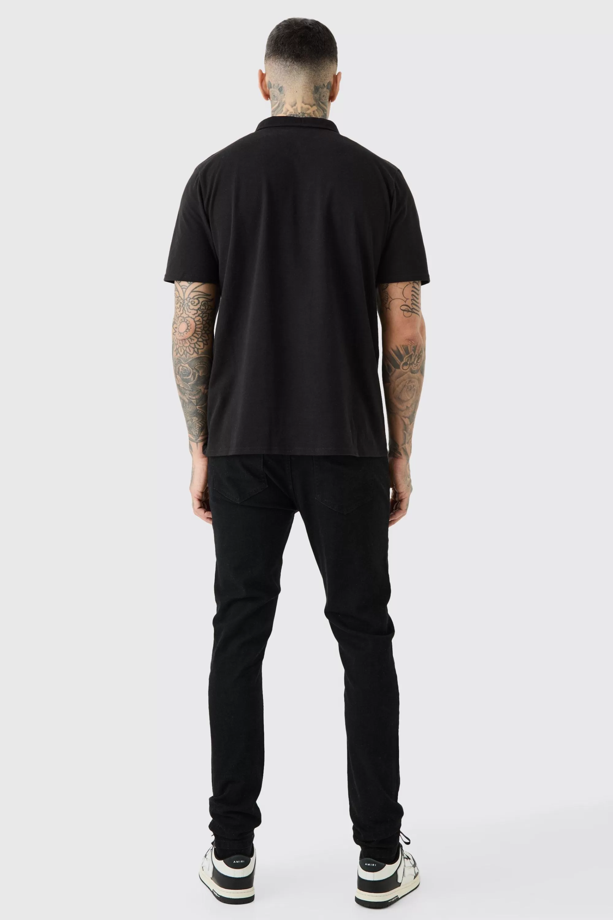 boohooMAN Tall Skinny Stretch Rip And Repair Jean | UK