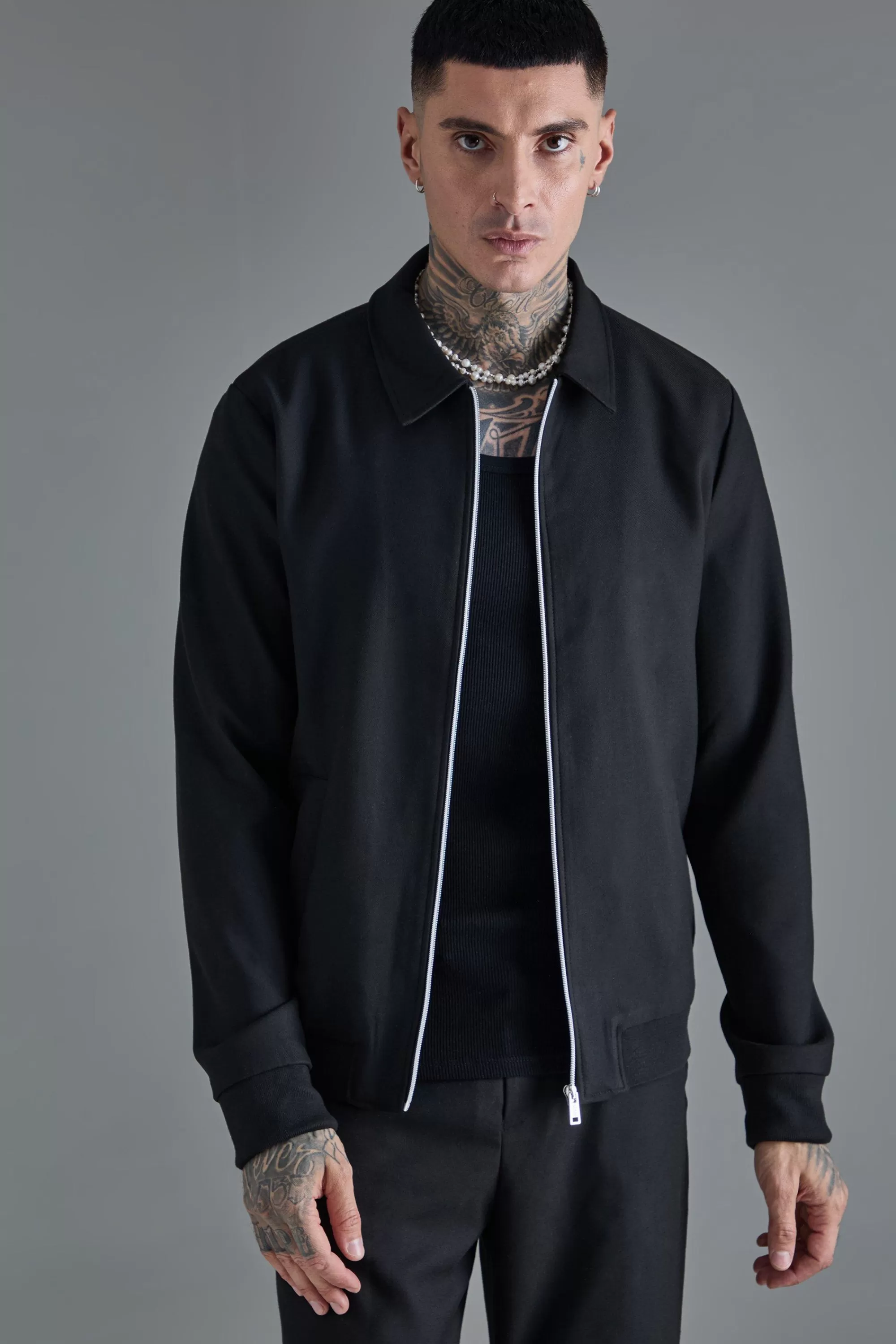boohooMAN Tall Smart Bomber And Trouser Set In | UK