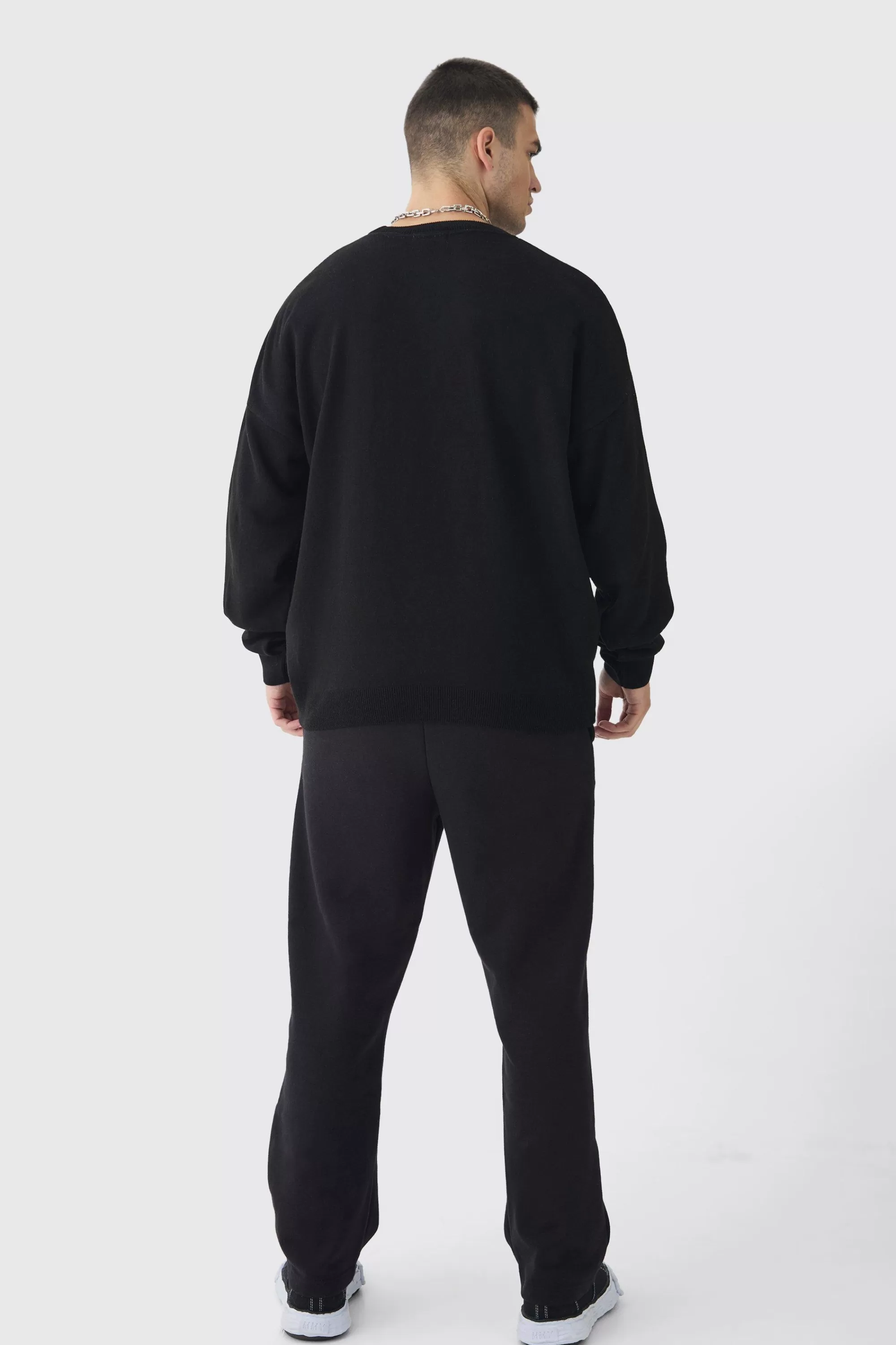 boohooMAN Tall Star Graphic Crew Neck Jumper | UK