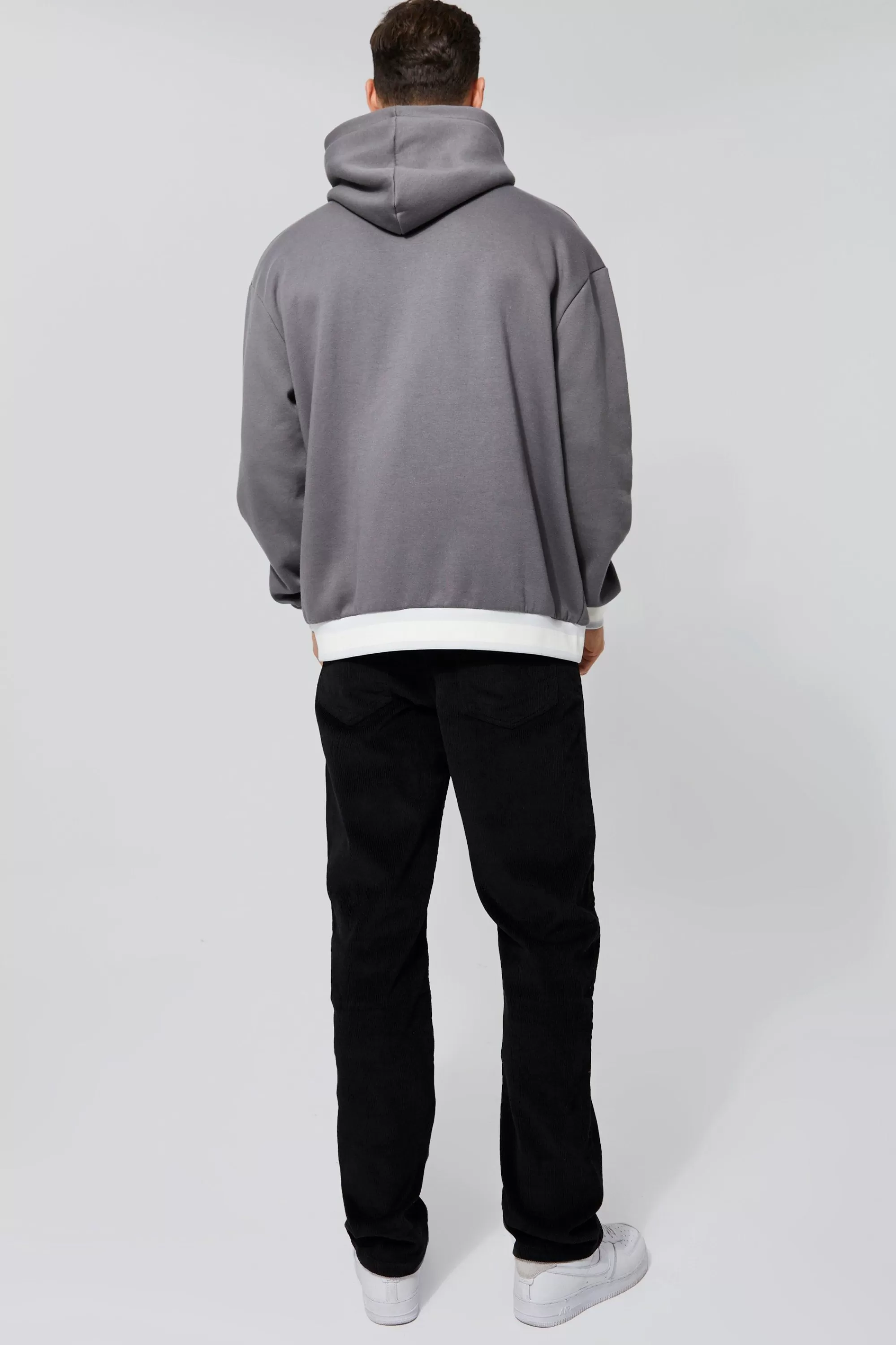 boohooMAN Tall Straight Leg Cord Trouser | UK