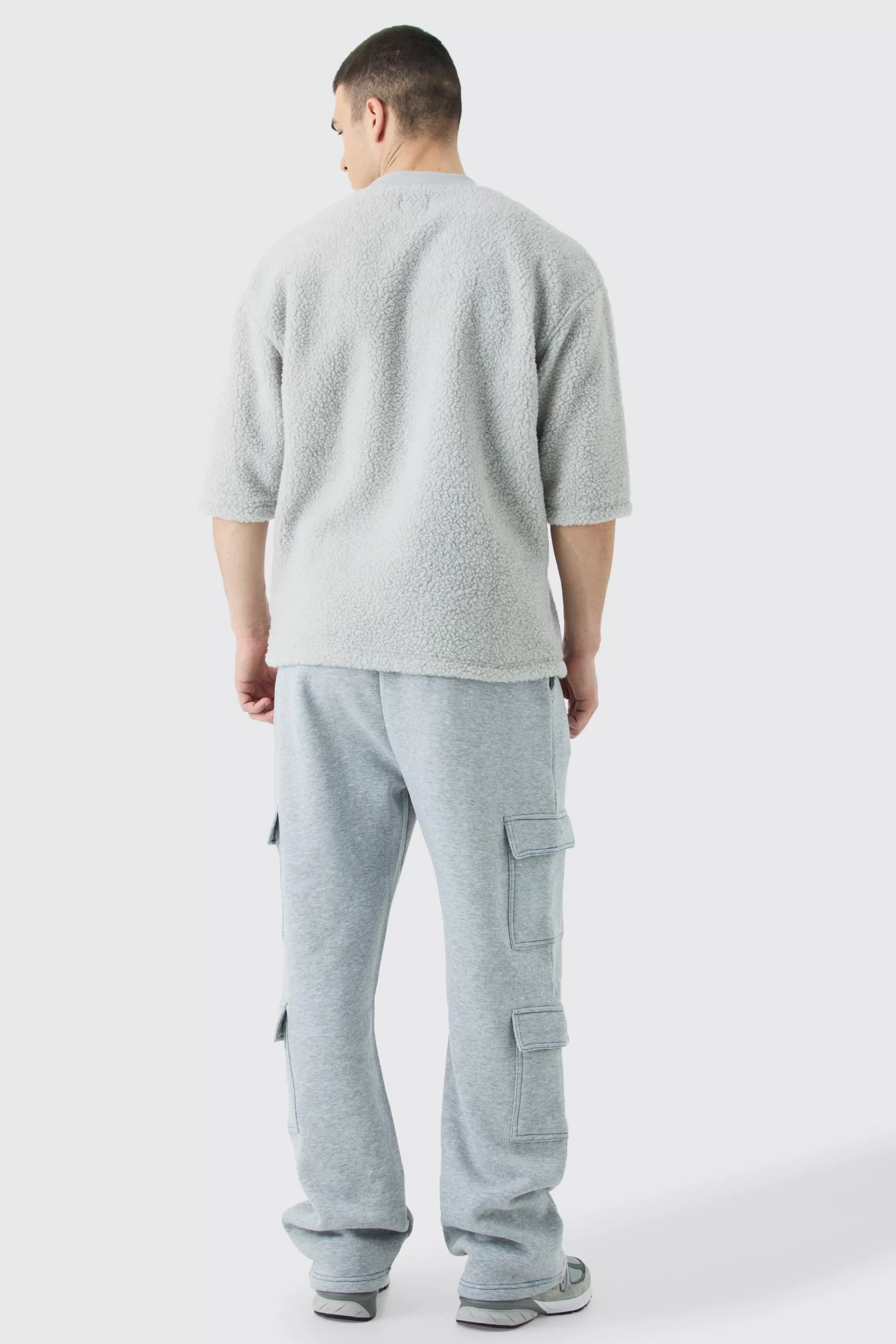 boohooMAN Tall Straight Leg Top Stitch Cargo Jogger | UK