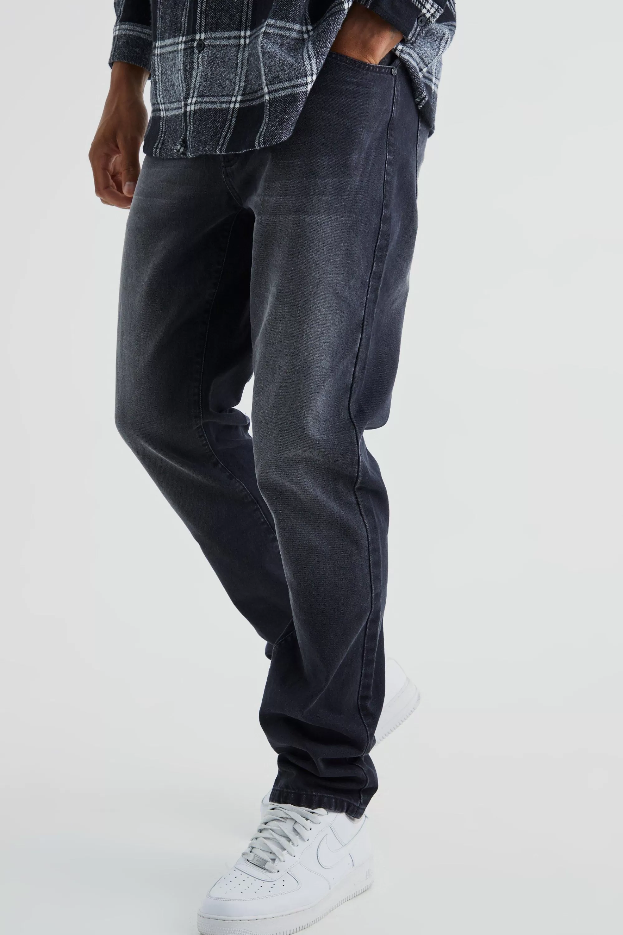boohooMAN Tall Straight Rigid Jean | UK