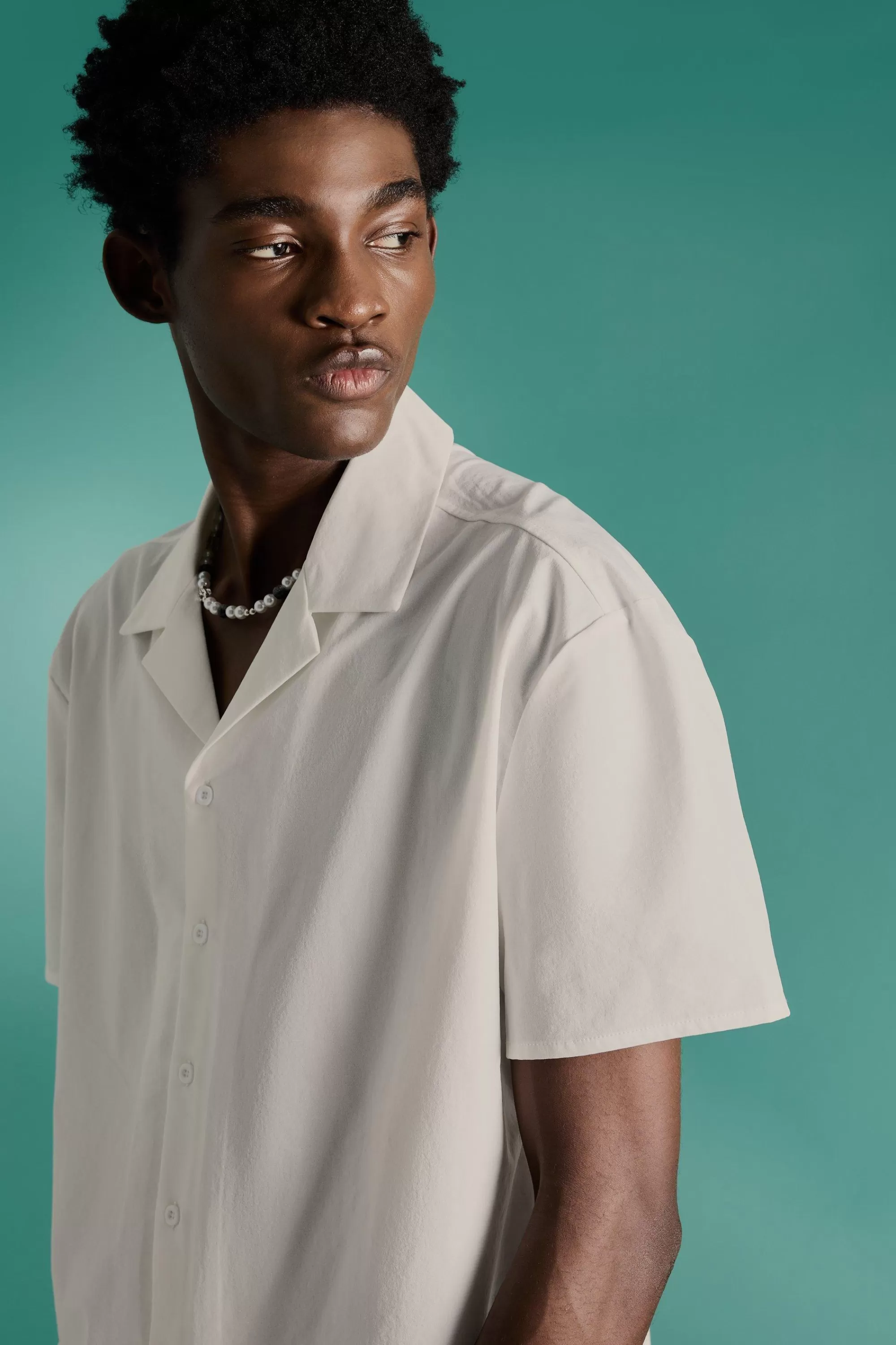 boohooMAN Technical Stretch Oversized Short Sleeve Shirt | UK