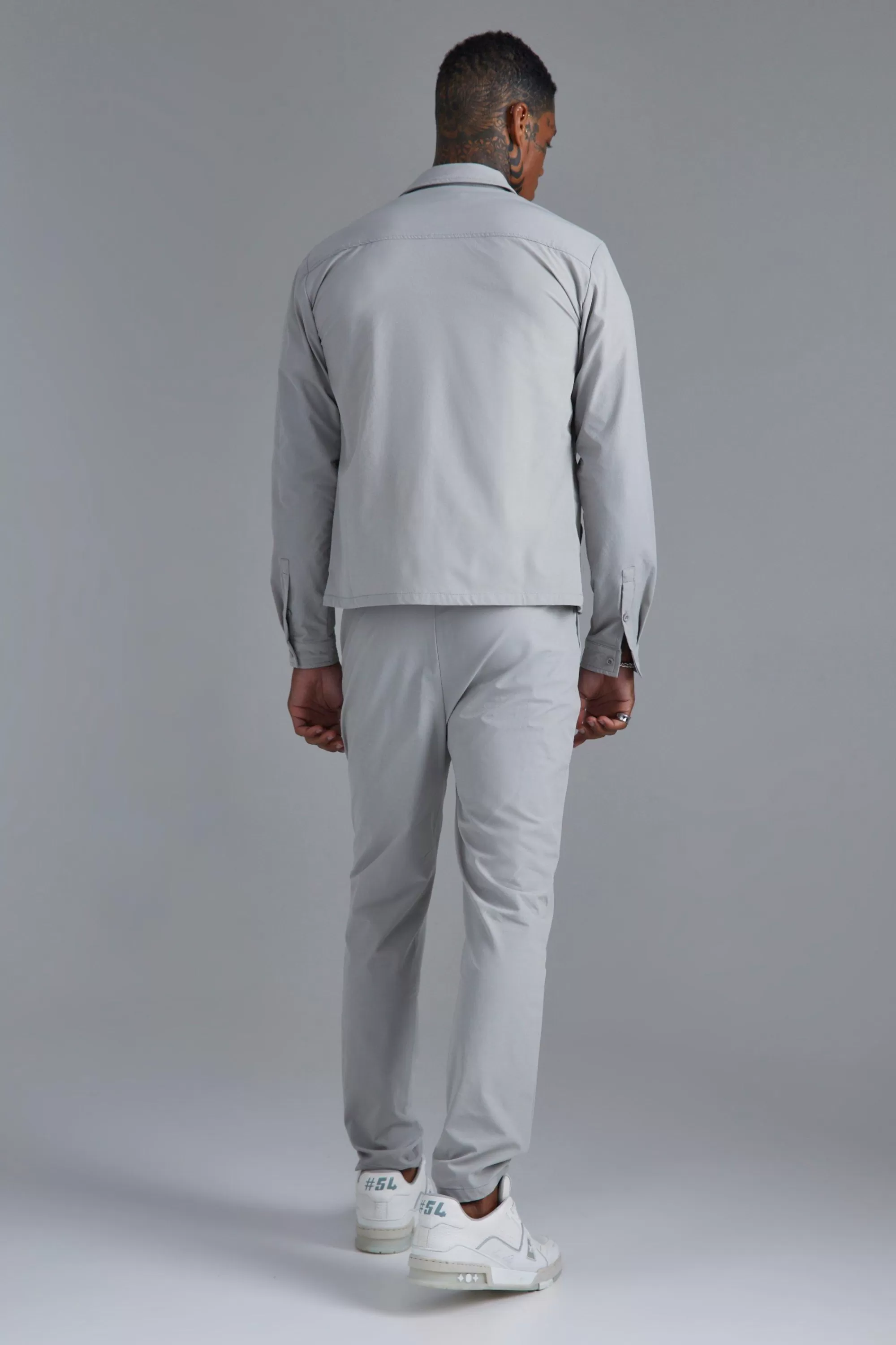 boohooMAN Technical Stretch Shacket | UK