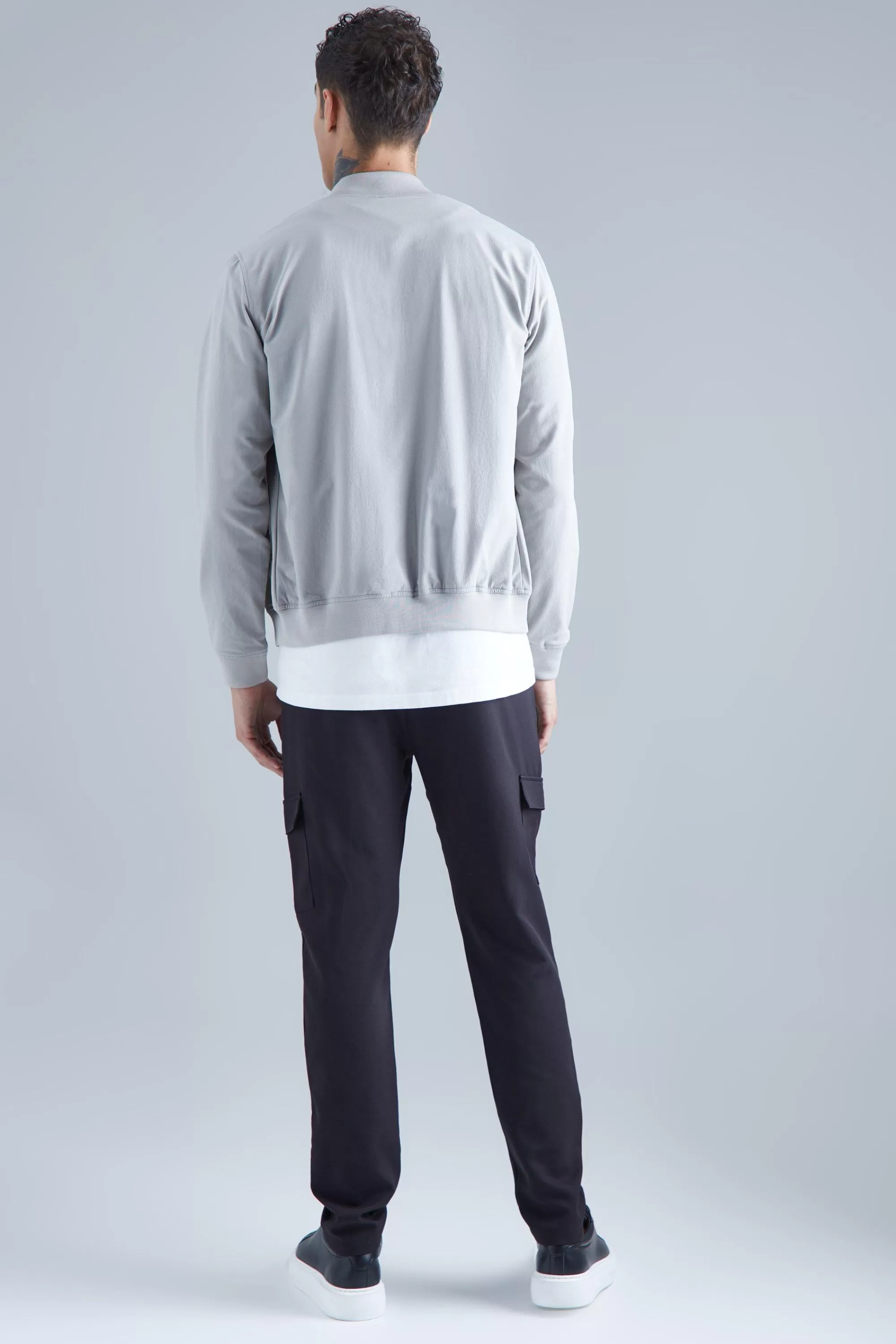 boohooMAN Technical Stretch Smart Bomber | UK