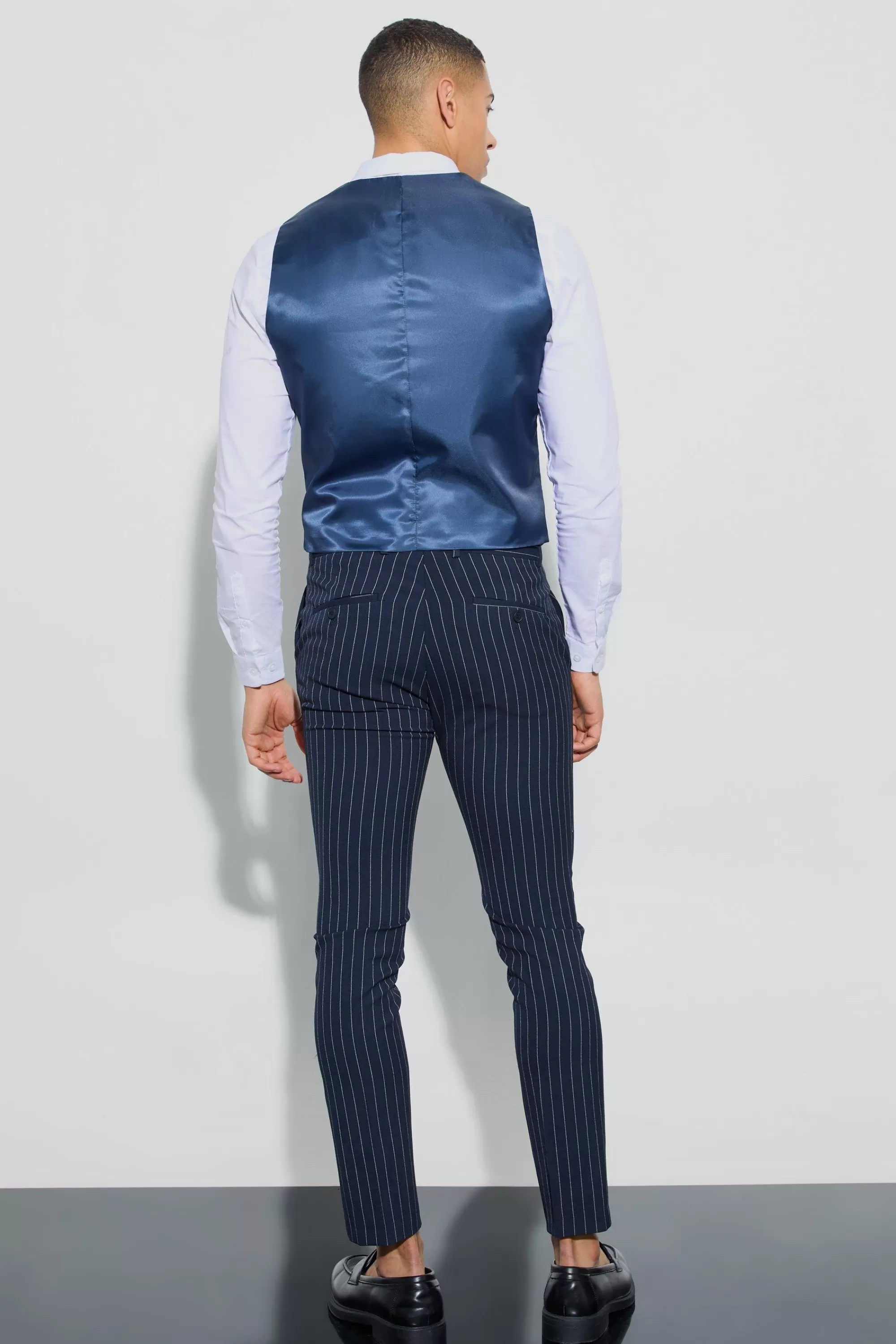 boohooMAN Textured Double Breasted Waistcoat | UK