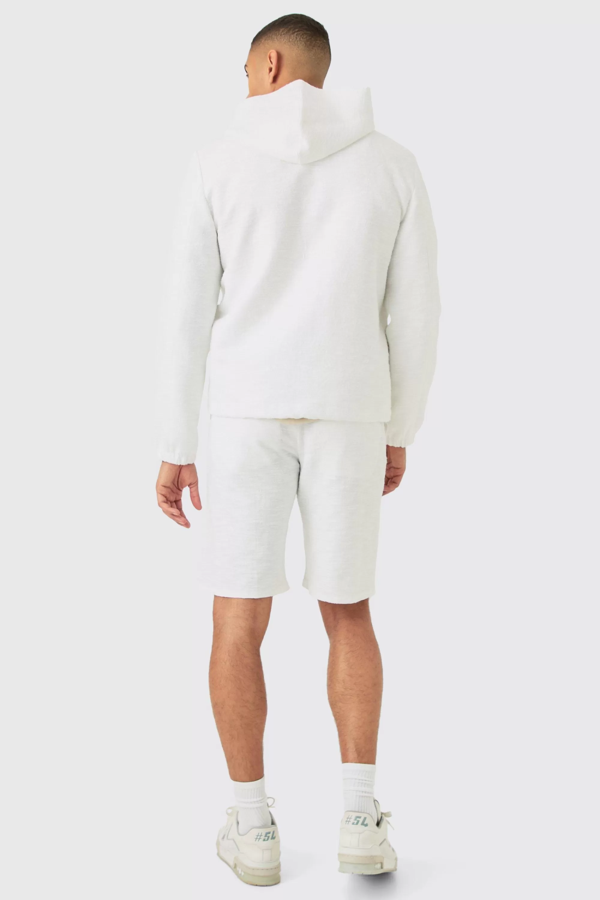 boohooMAN Textured Jacquard Smart Hooded Jacket | UK