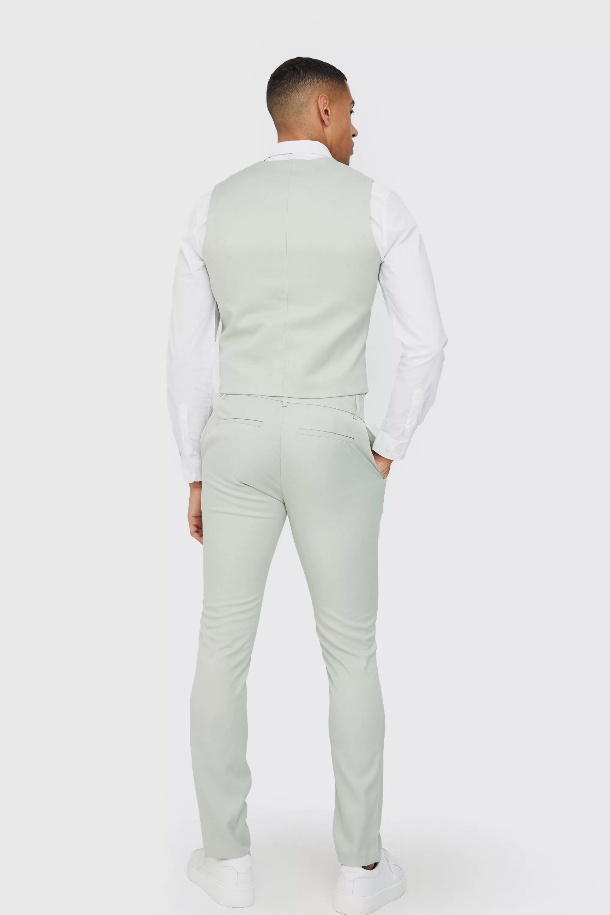 boohooMAN Textured Skinny Fit Suit Trousers | UK