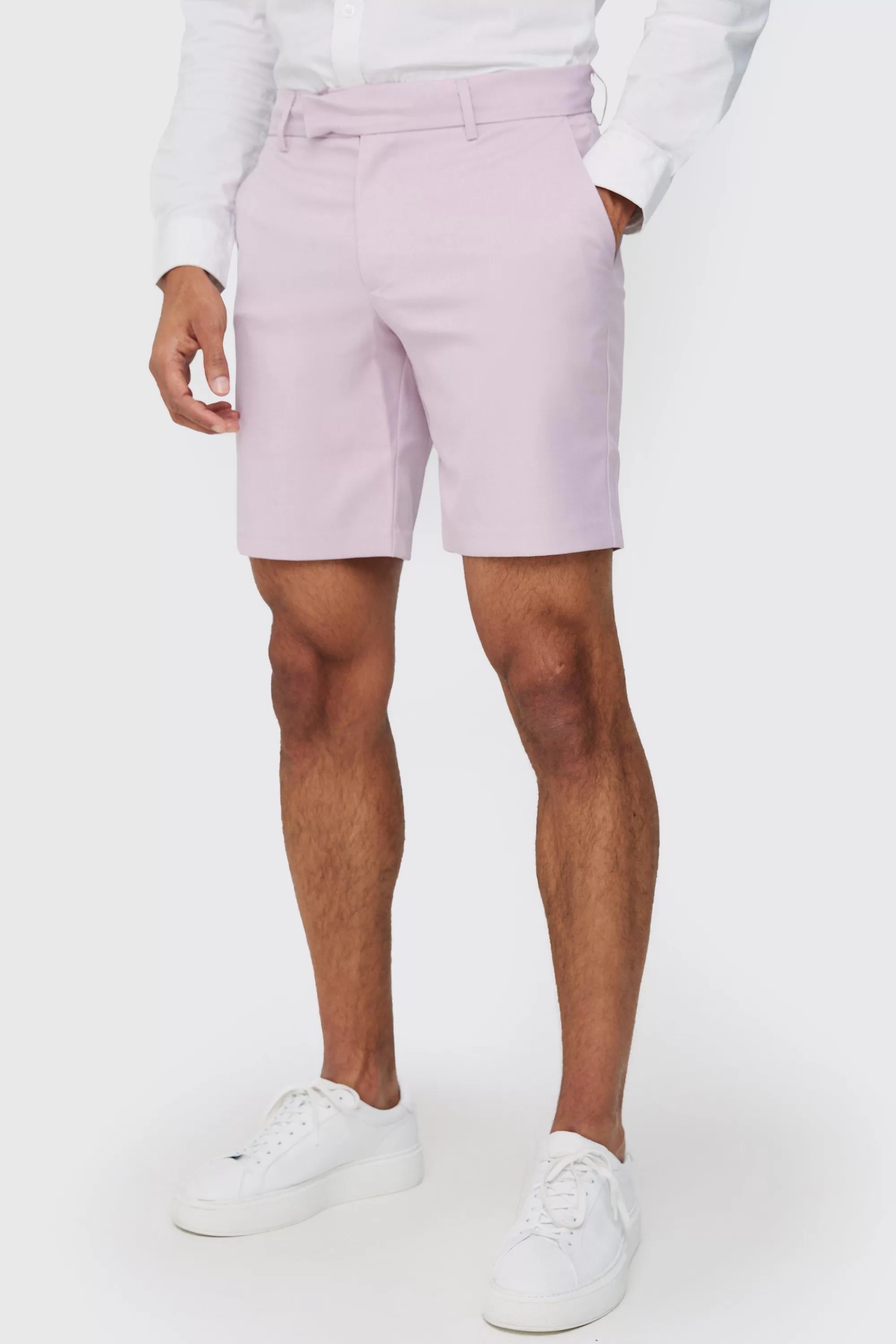 boohooMAN Textured Slim Fit Suit Shorts | UK