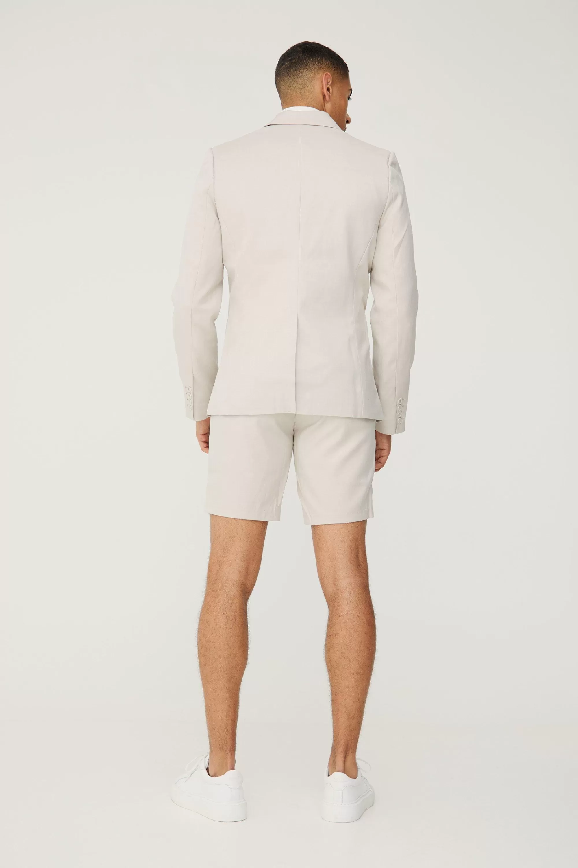 boohooMAN Textured Slim Fit Suit Shorts | UK