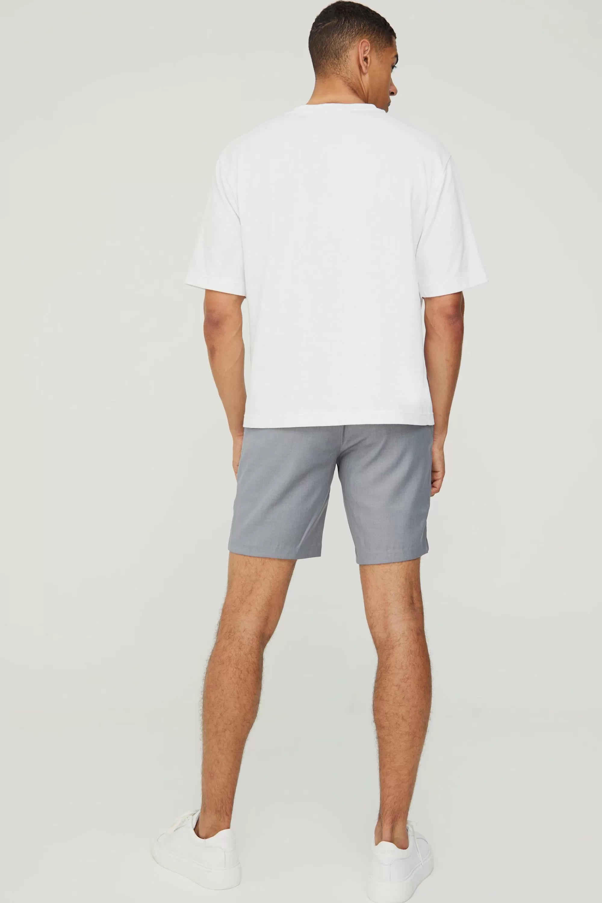 boohooMAN Textured Slim Fit Suit Shorts | UK