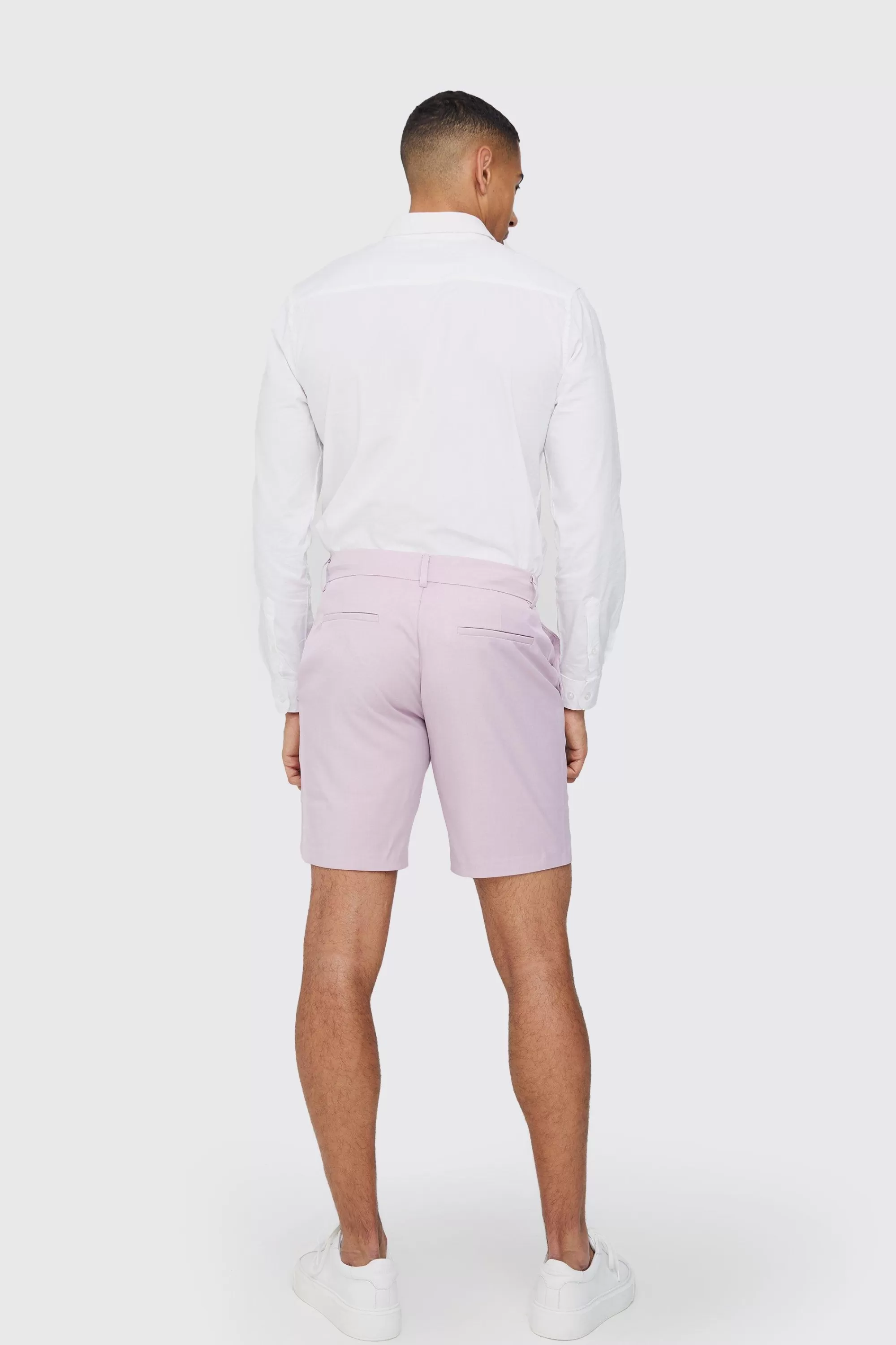 boohooMAN Textured Slim Fit Suit Shorts | UK