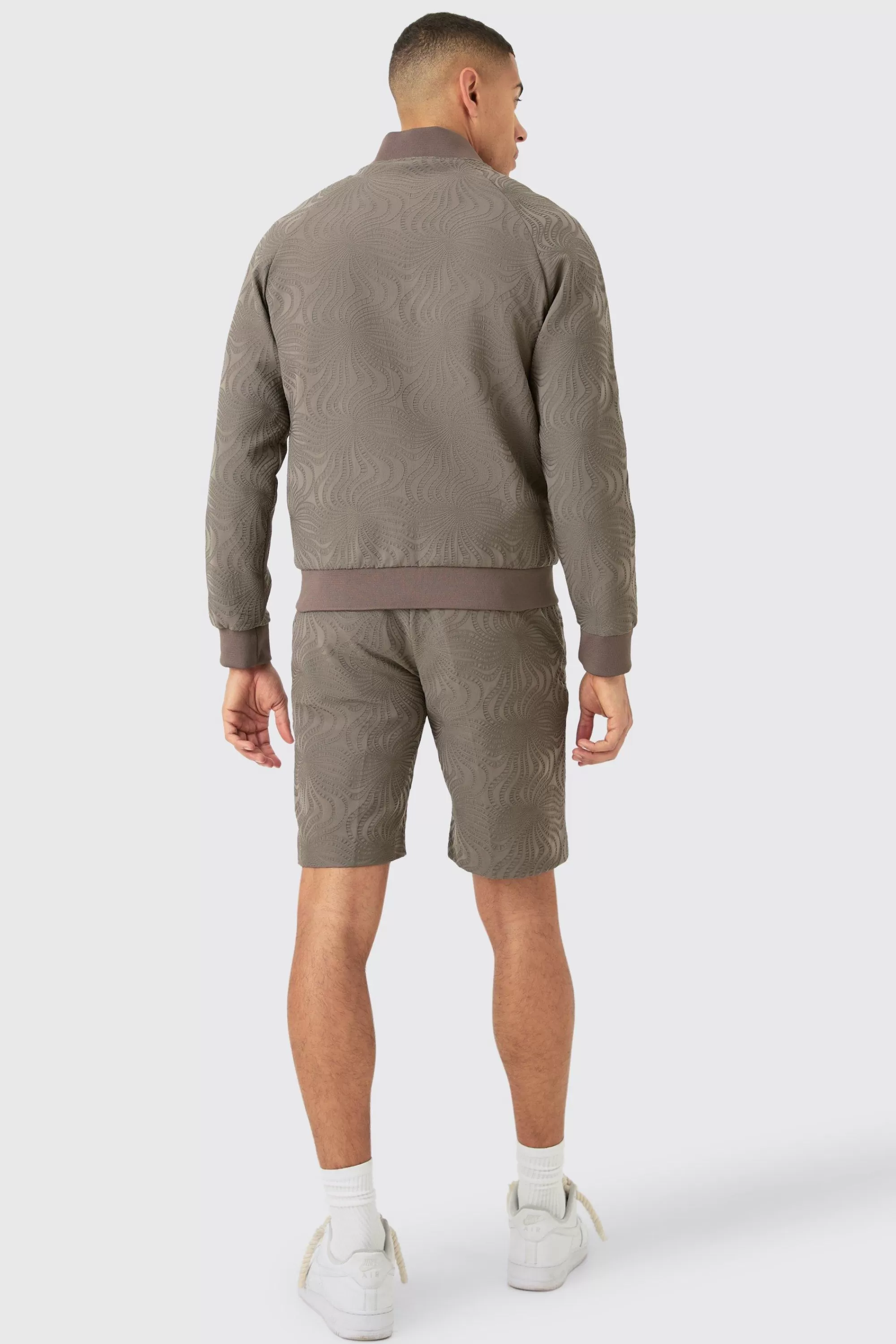 boohooMAN Textured Straight Fit Pintuck Tailored Shorts | UK