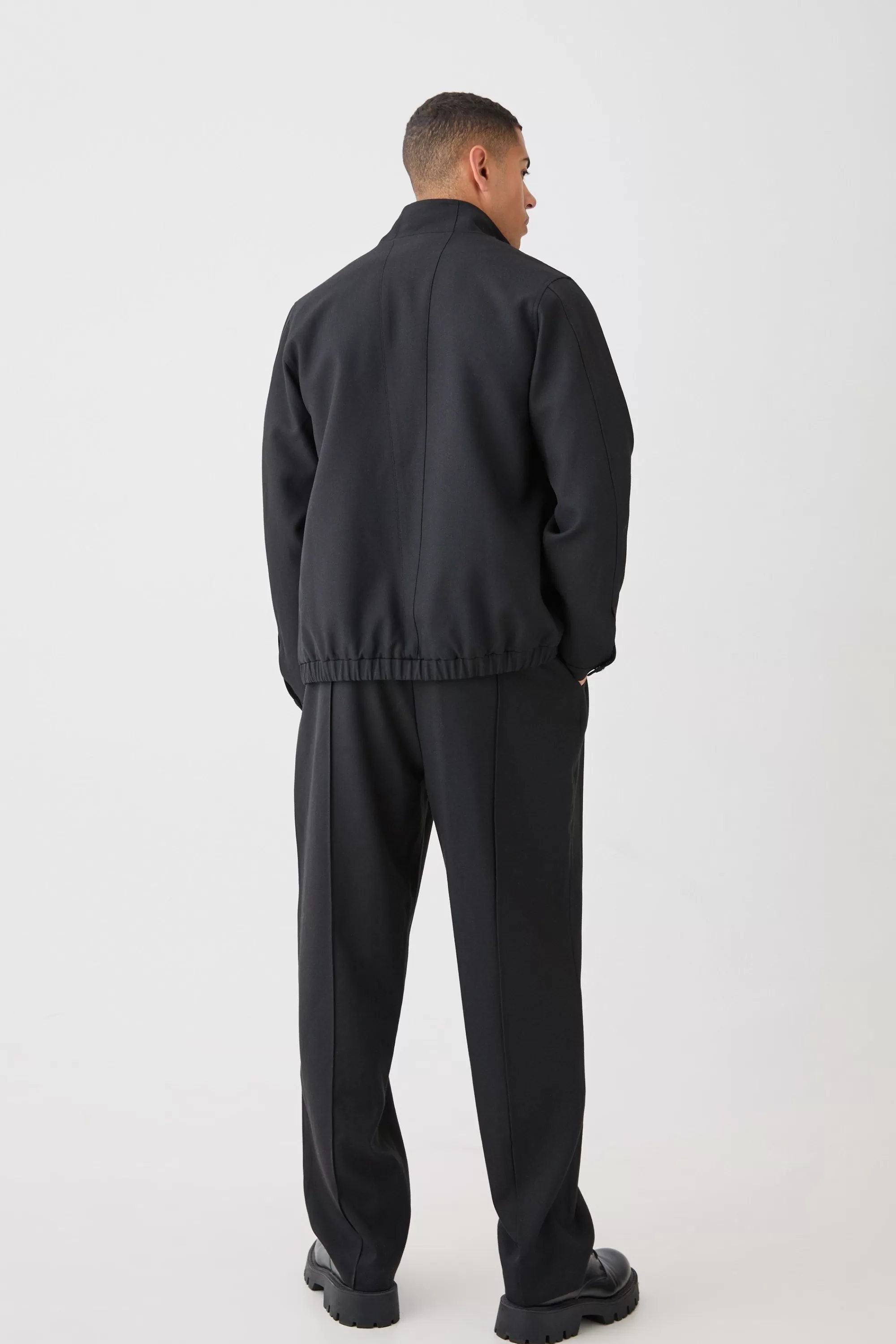 boohooMAN Textured Zip Up Smart Jacket | UK