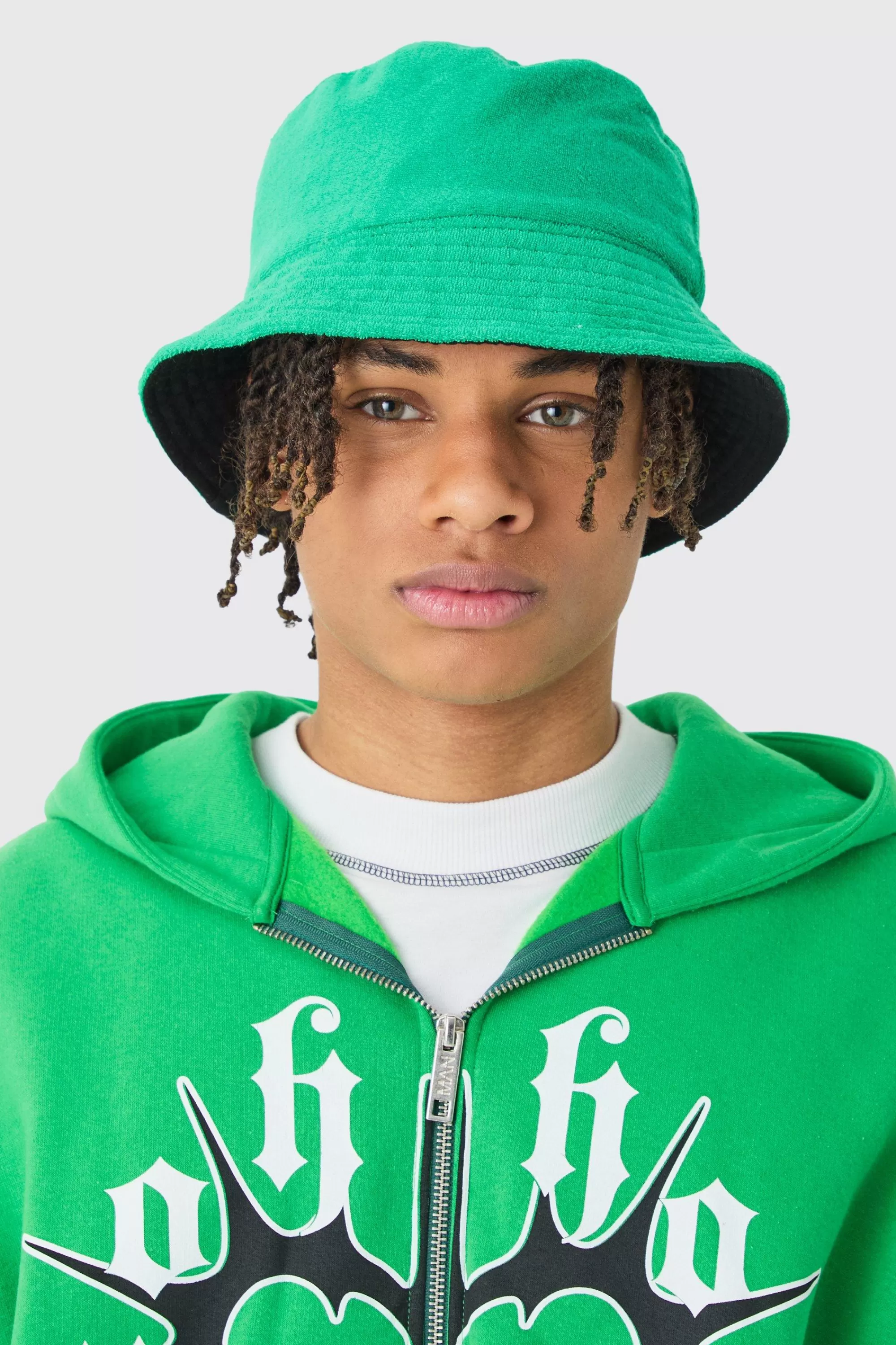 boohooMAN Towelling Bucket Hat In | UK