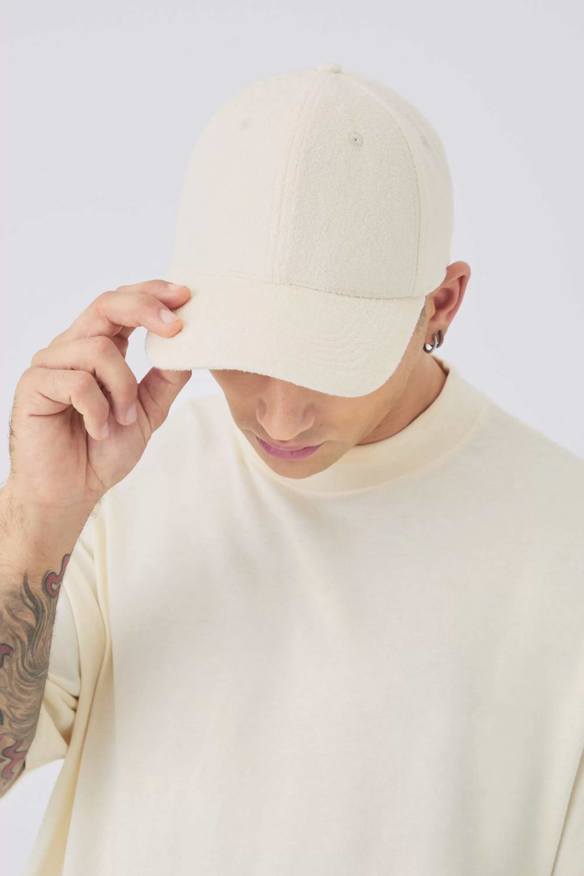 boohooMAN Towelling Cap In | UK