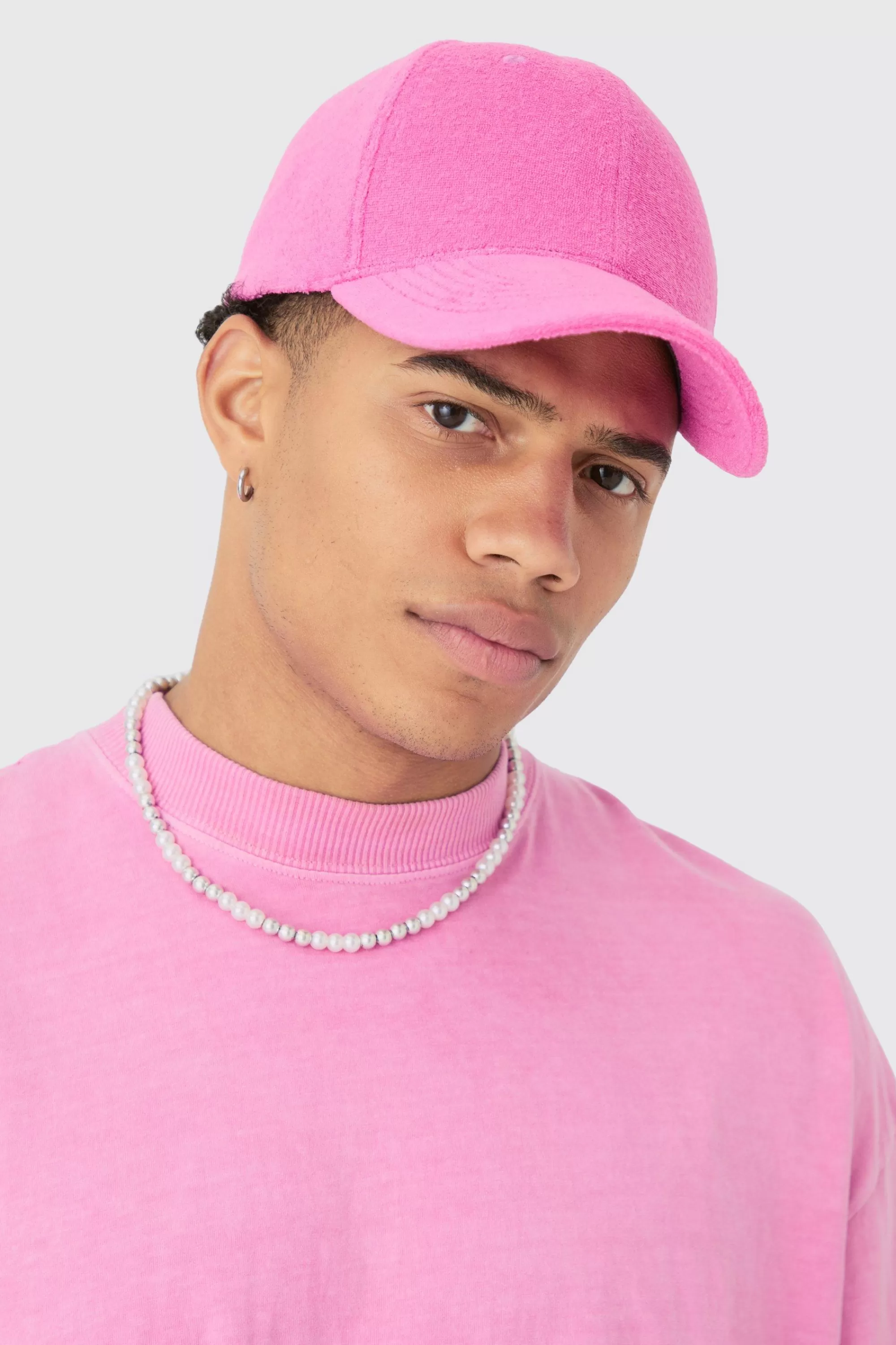 boohooMAN Towelling Cap In | UK