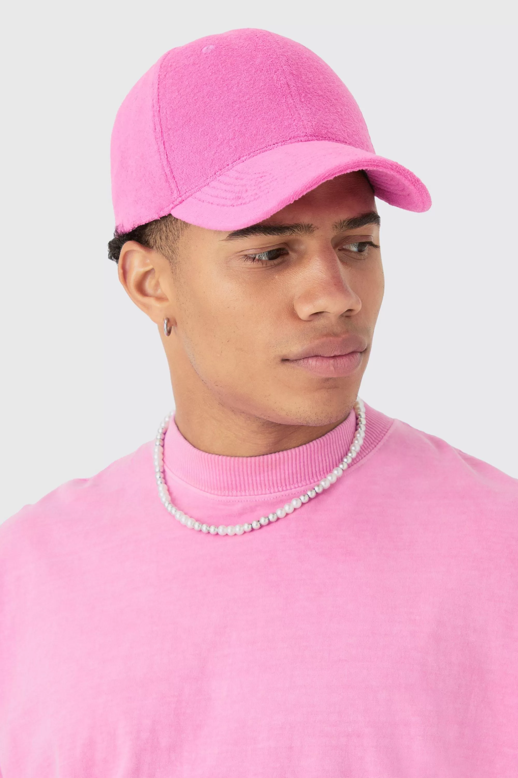 boohooMAN Towelling Cap In | UK