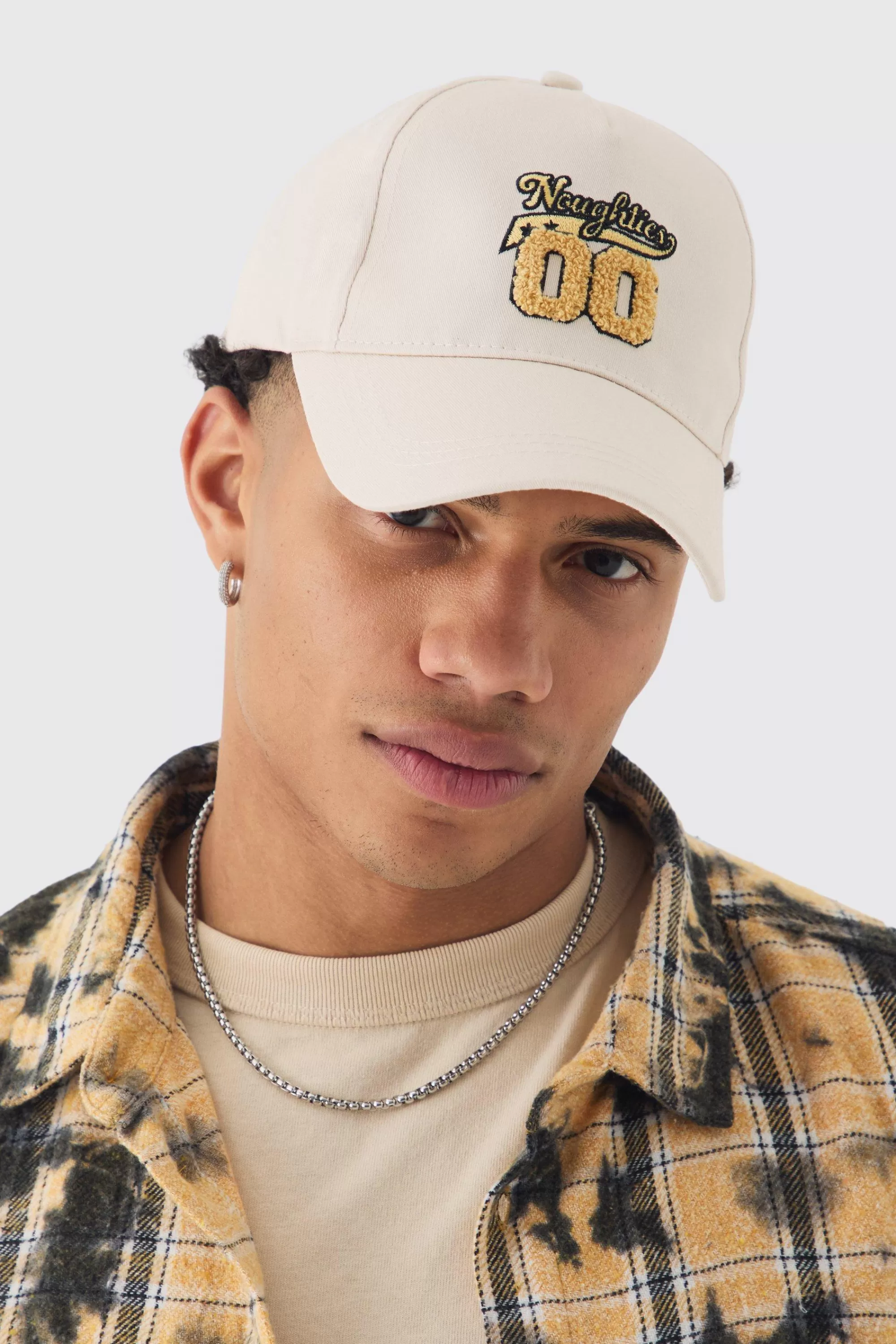 boohooMAN Towelling Graphic Cap In | UK