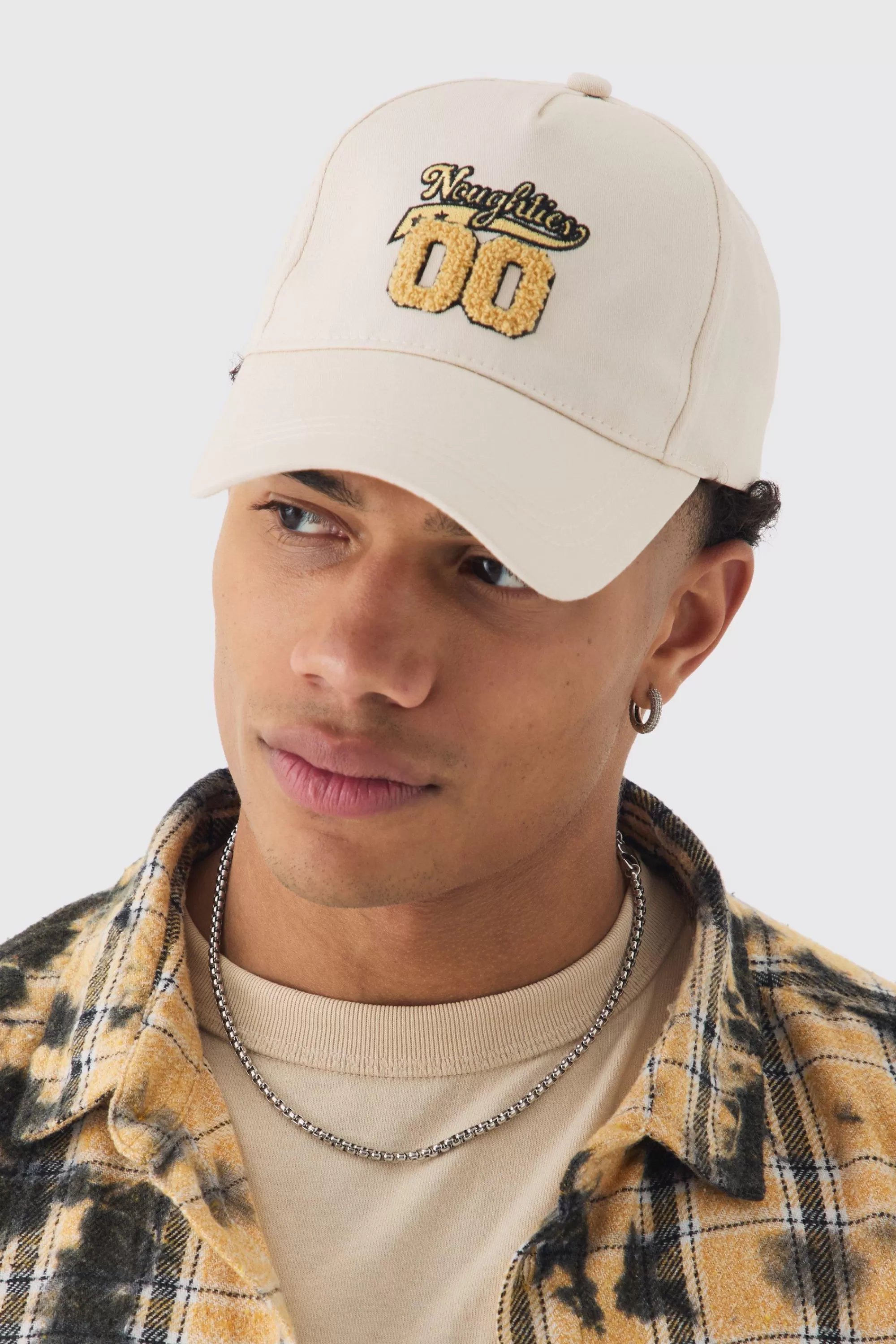 boohooMAN Towelling Graphic Cap In | UK