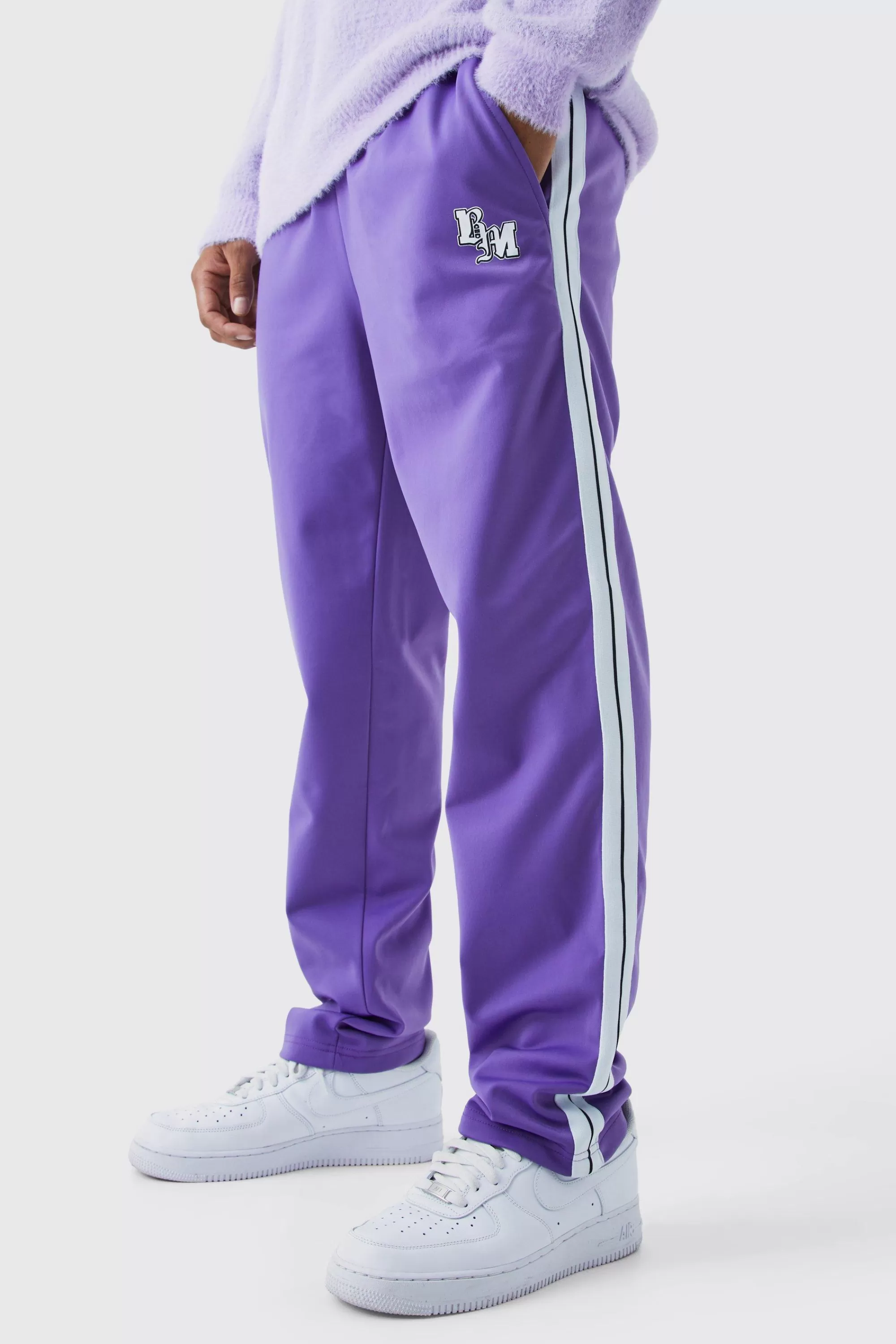 boohooMAN Tricot Tape Detail Jogger | UK