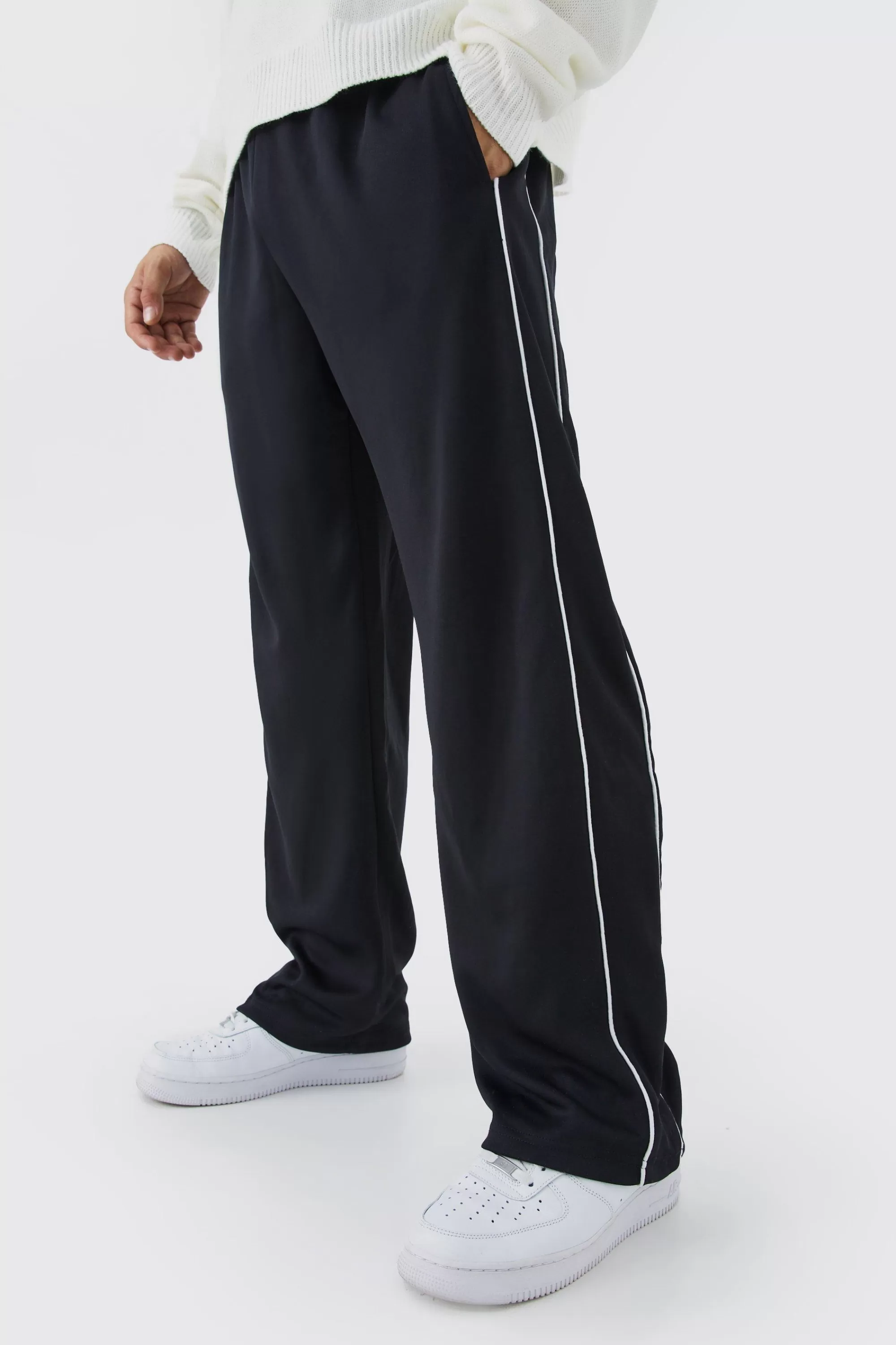 boohooMAN Tricot Wide Leg Jogger | UK