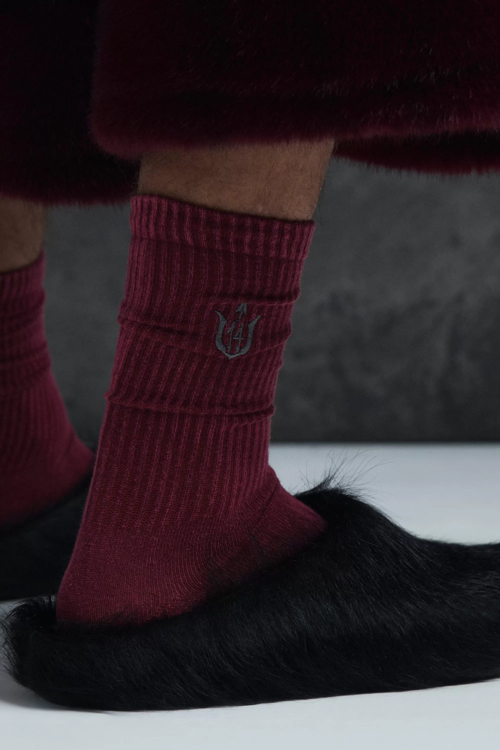 boohooMAN Trippie d Acid Wash Embroide Socks | UK