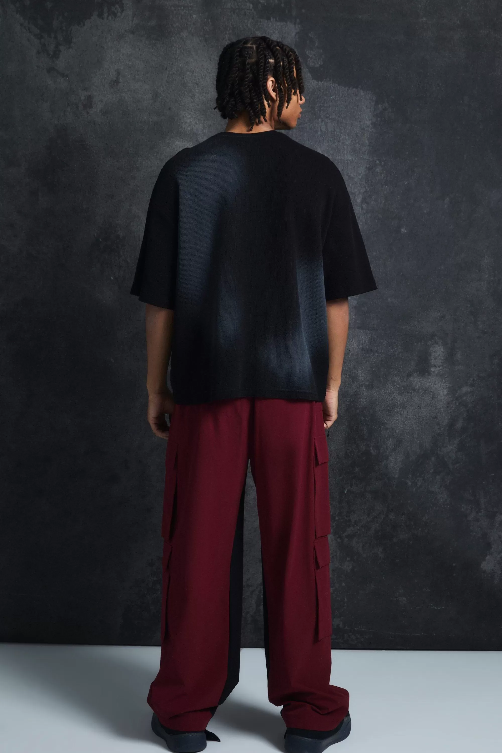 boohooMAN Trippie Redd Elasticated Waist Relaxed Technical Stretch Cargo Trousers | UK